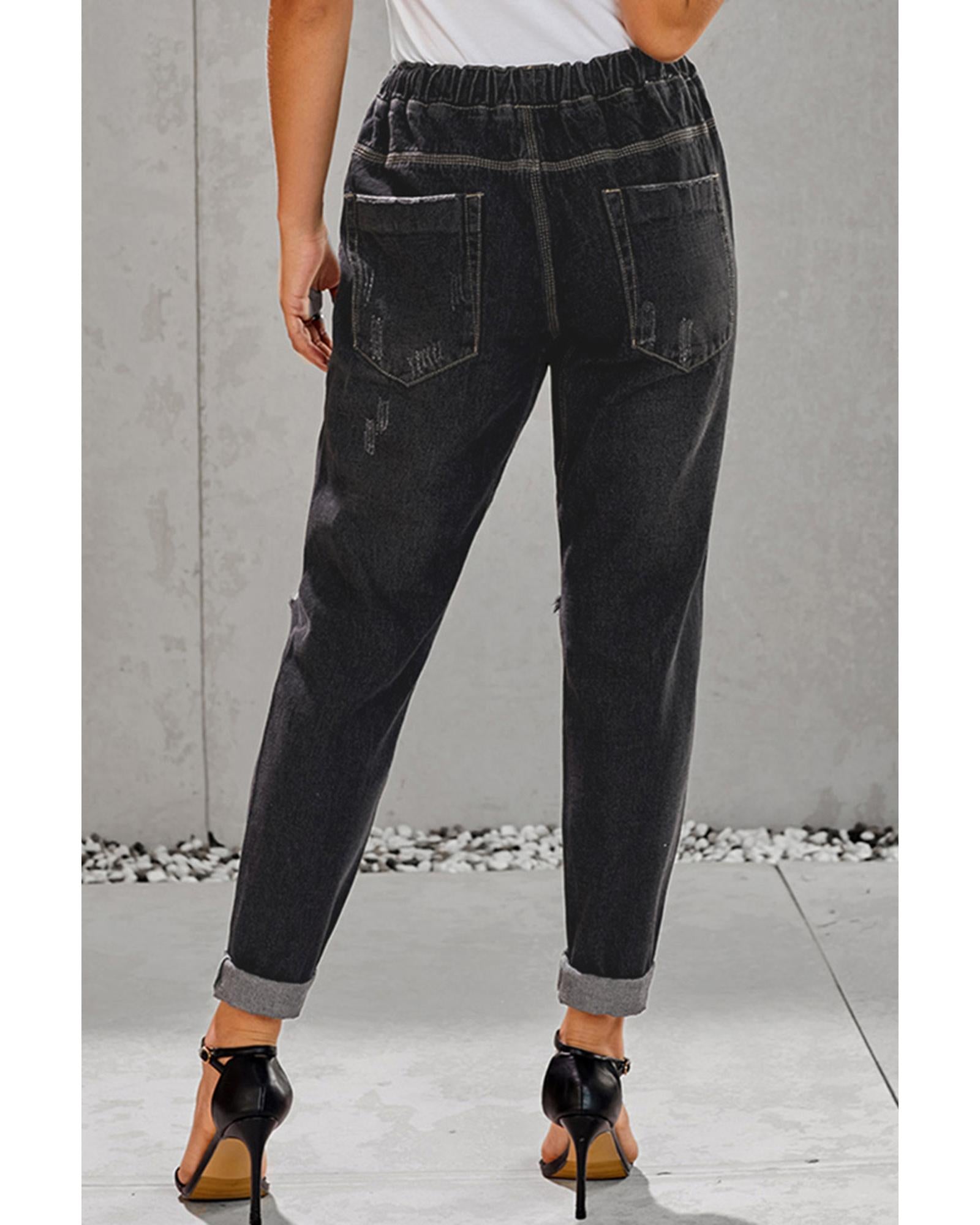 Azura Exchange Distressed Denim Jogger with Pocket Detail - L Secondary image