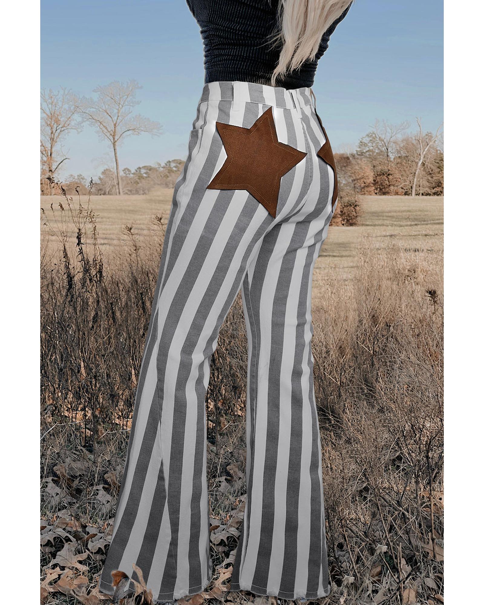 Azura Exchange Star Embellished Western Flare Jeans - 8 US Main image