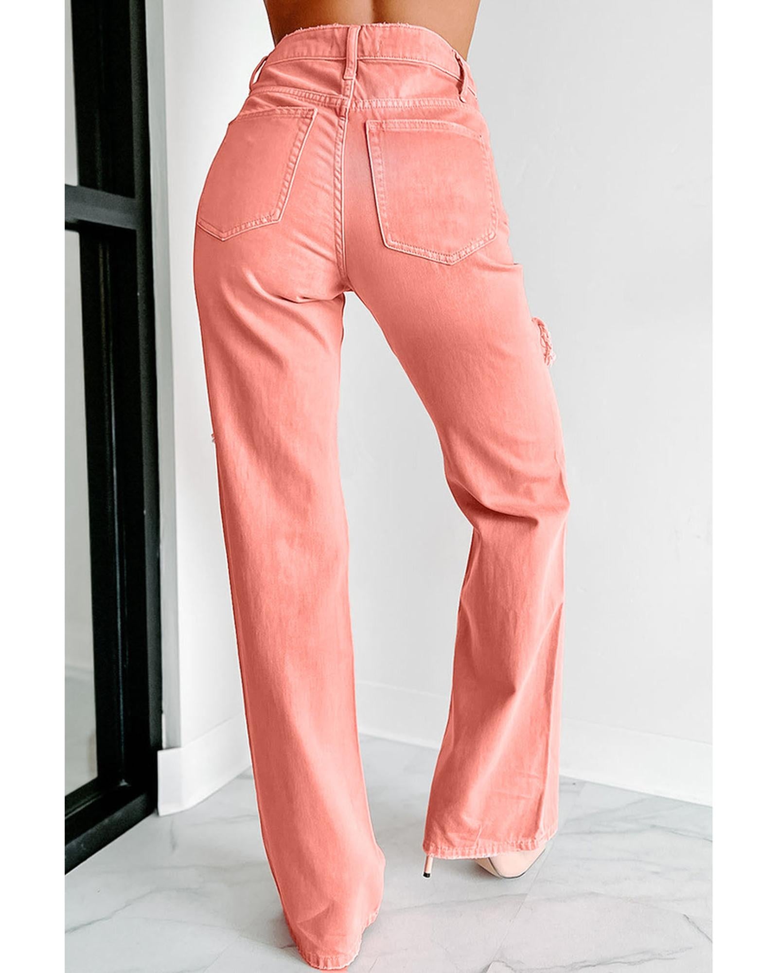 Azura Exchange Ripped Straight Leg Pocket Jeans - 16 US Secondary image