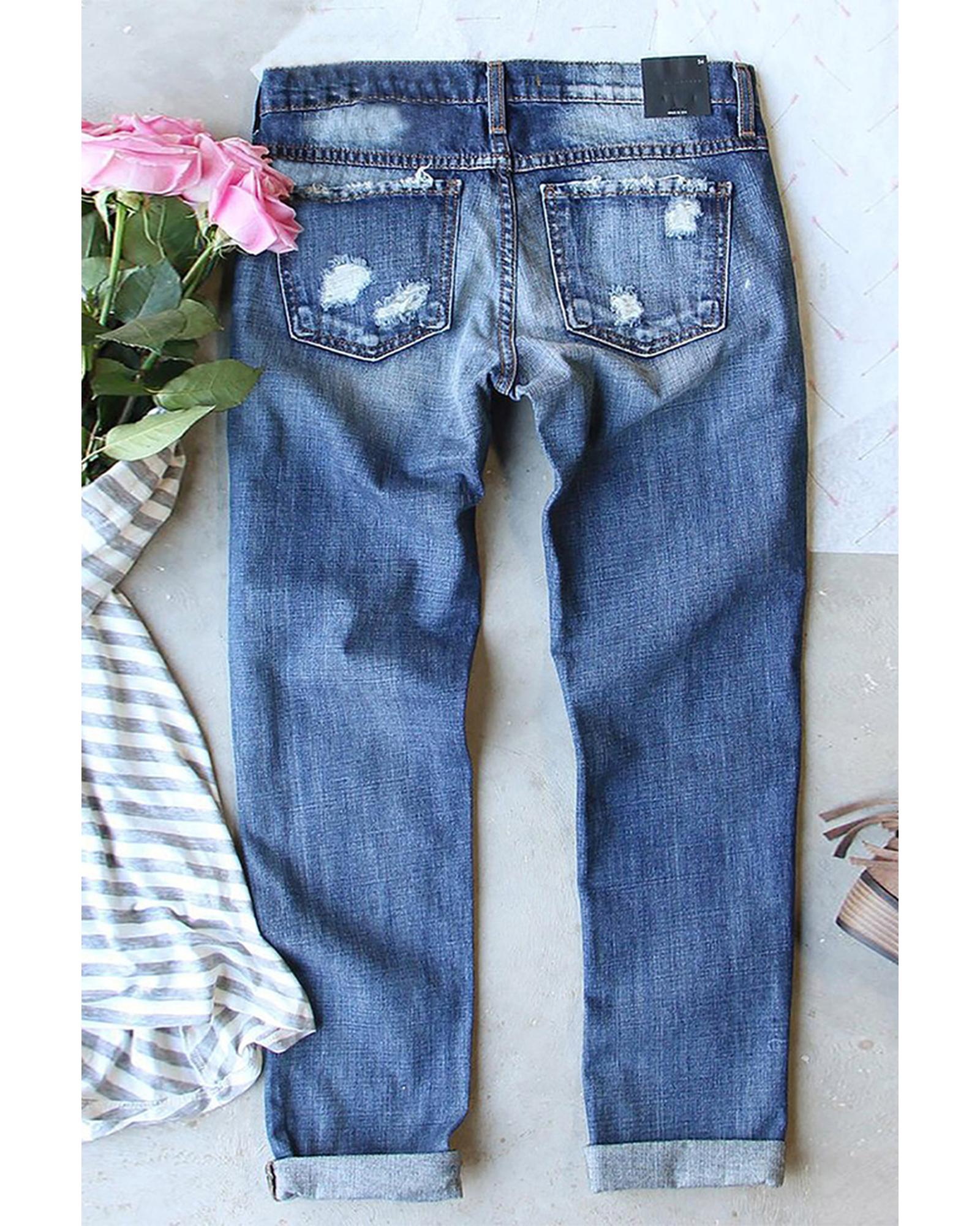 Azura Exchange American Flag Graphic Jeans - S Secondary image