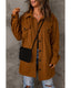 Azura Exchange Buttoned Shirt Jacket with Pockets - M