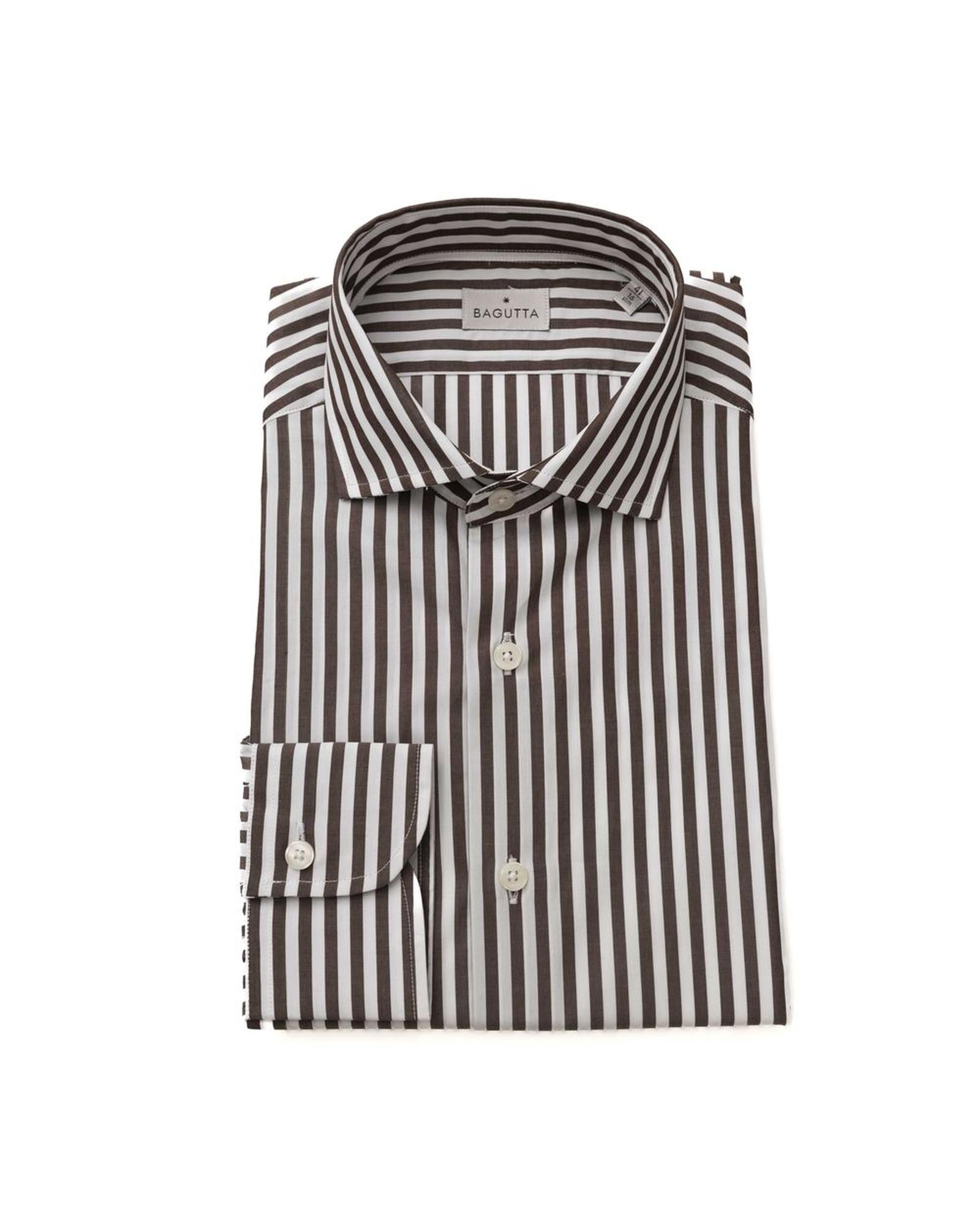 Bagutta Men's Classic Brown Cotton French Collar Shirt - 2XL Main image
