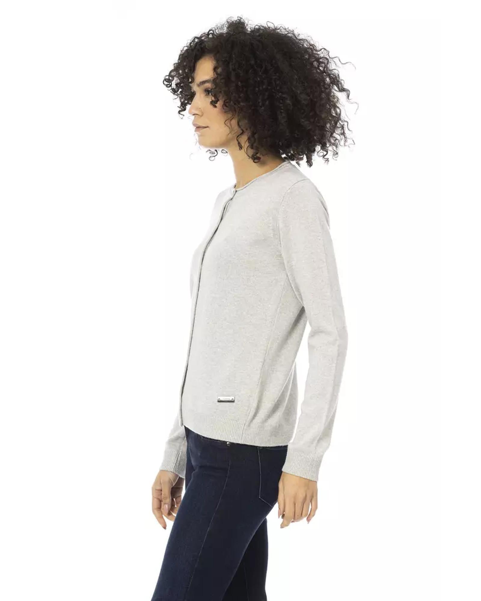 Baldinini Monogram Long Sleeve Shirt with Metal Detail L Women Secondary image