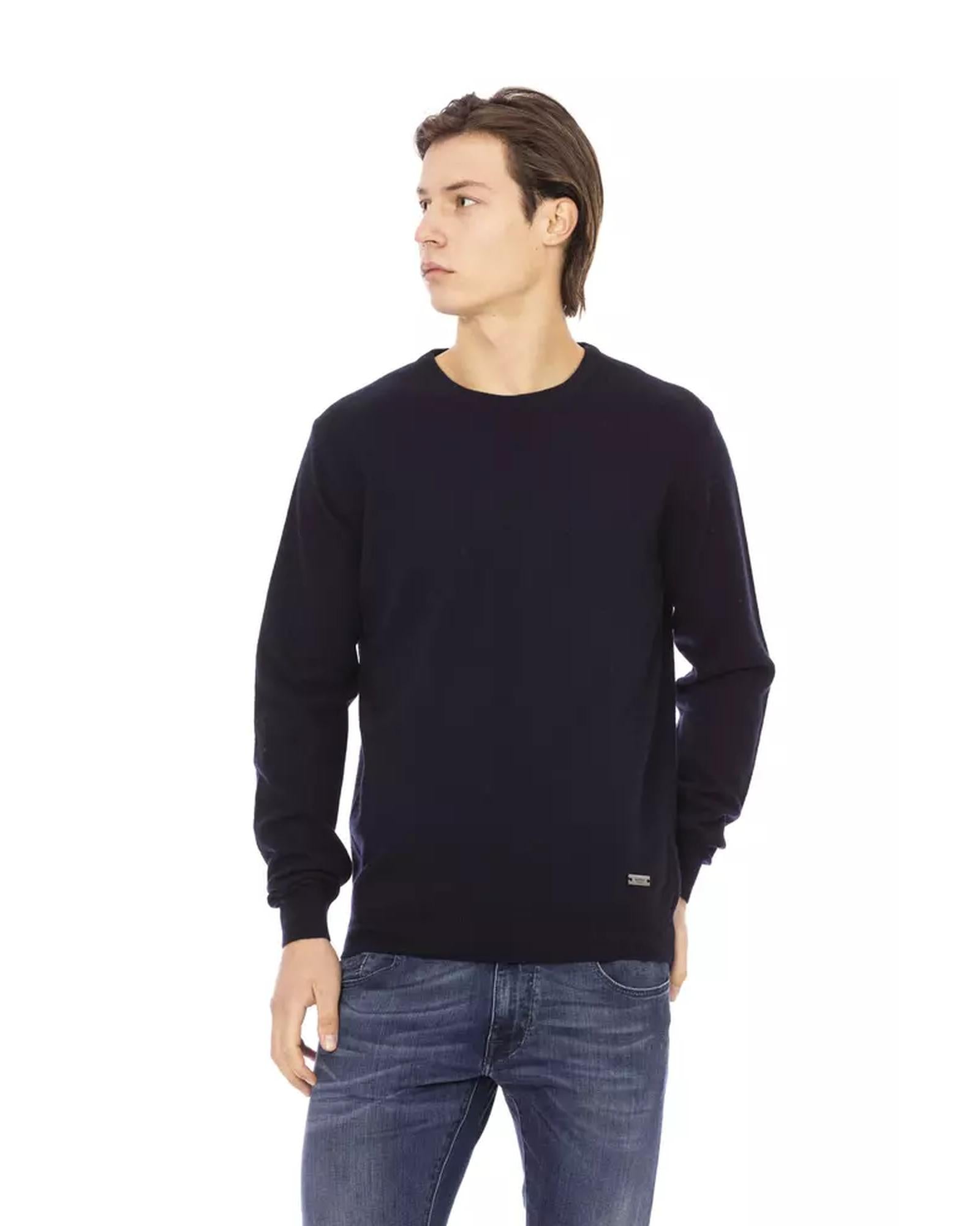 Baldinini Crewneck Sweater with Metal Monogram S Men Main image