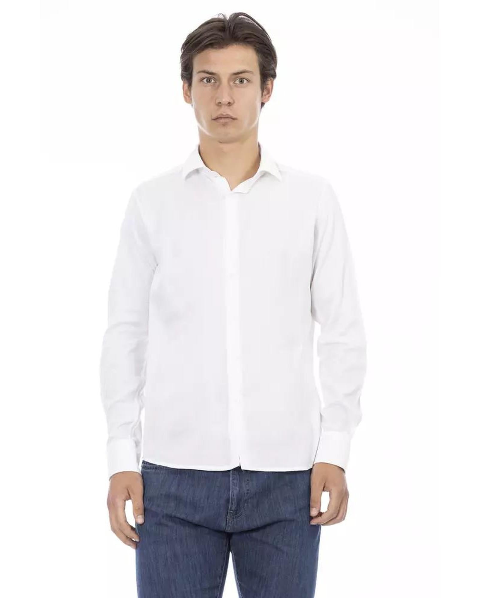 Baldinini Trend Men's White Cotton Shirt - XL Main image
