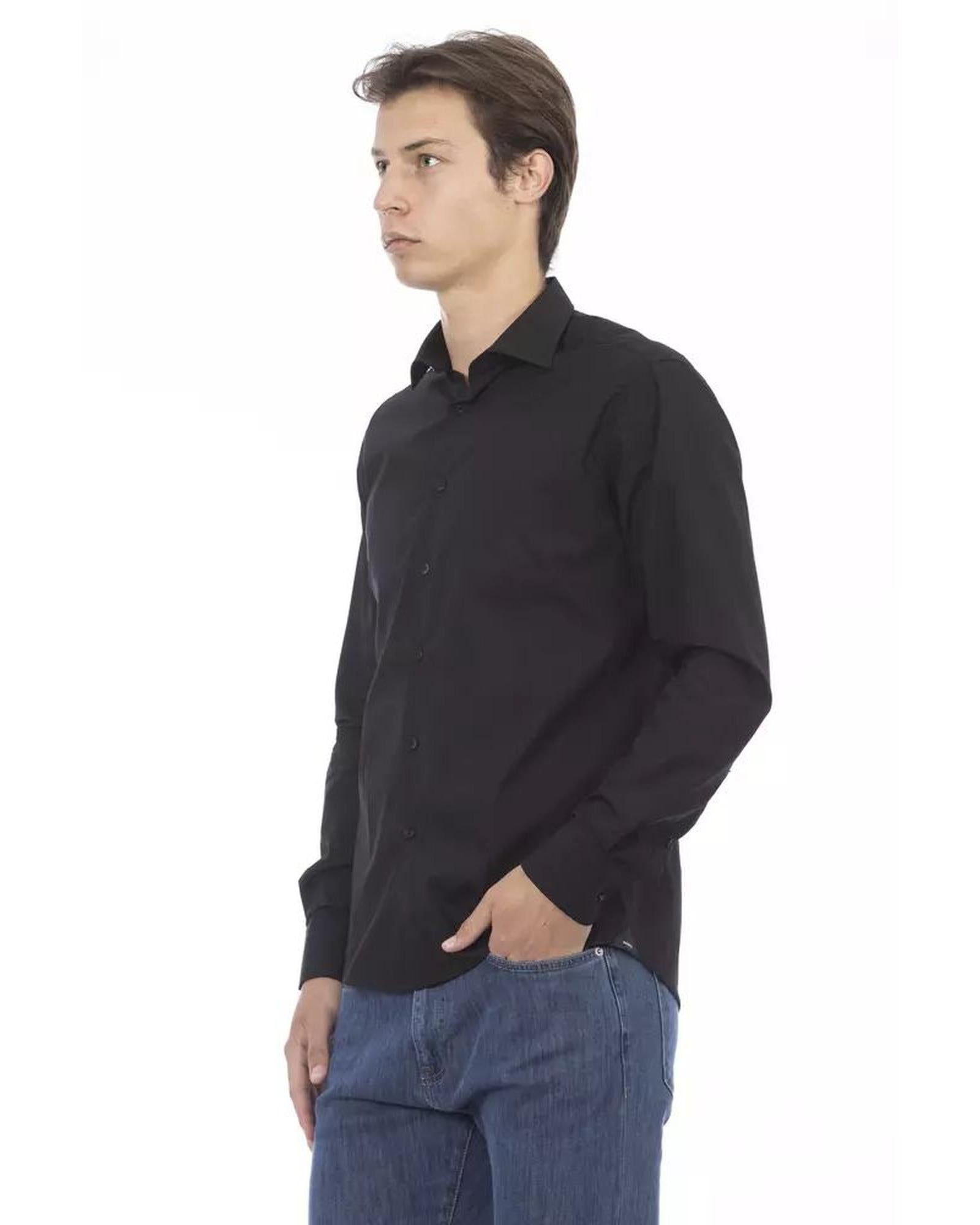 Baldinini Trend Men's Black Cotton Shirt - L Secondary image