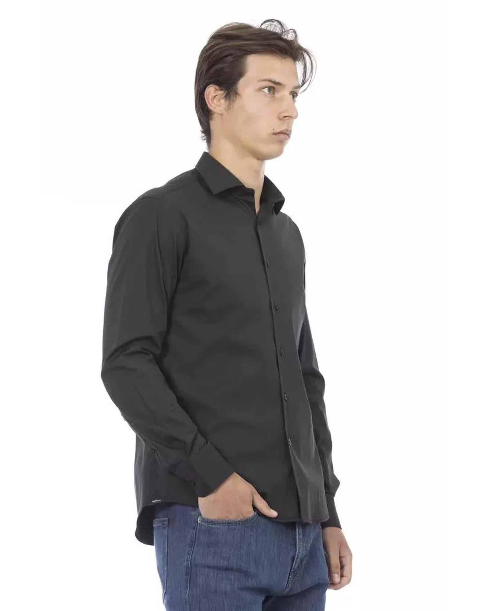 Baldinini Trend Men's Gray Cotton Shirt - XL Secondary image