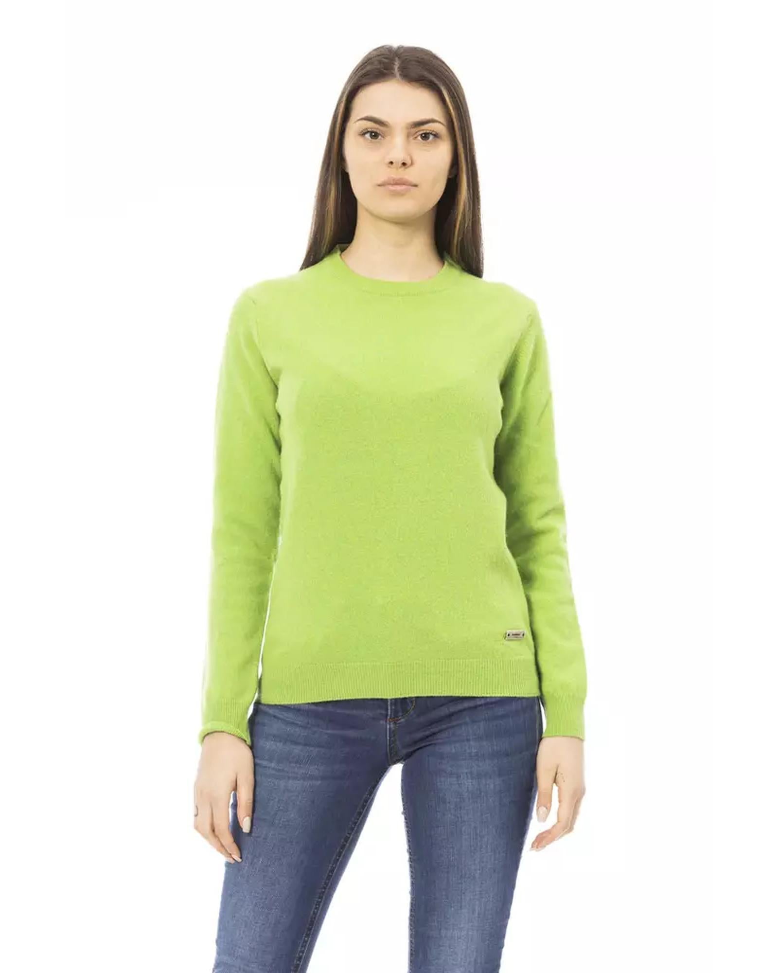 Baldinini Long Sleeve Crewneck Sweater with Monogram Detail S Women Main image