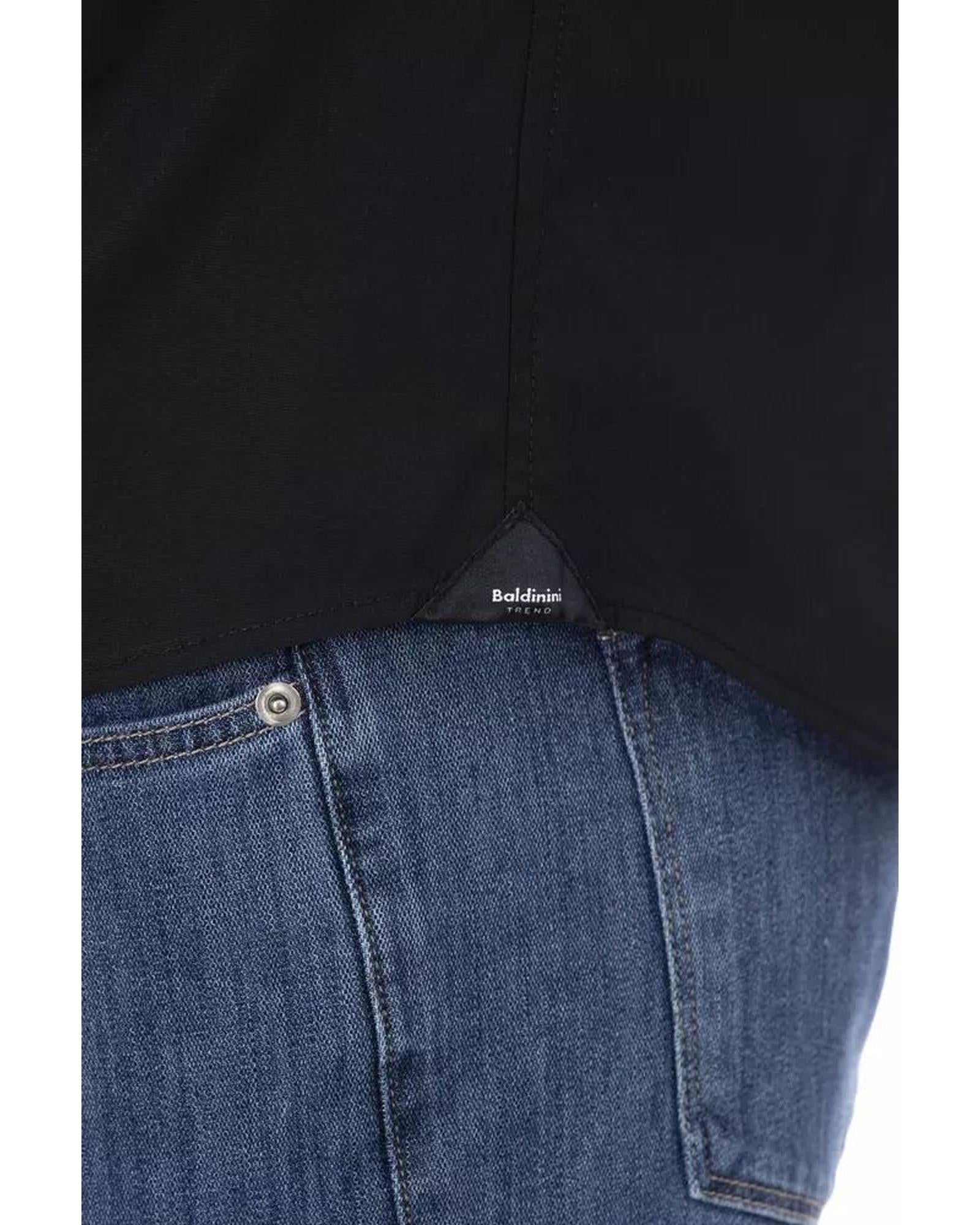 Baldinini Trend Men's Black Cotton Shirt - 2XL