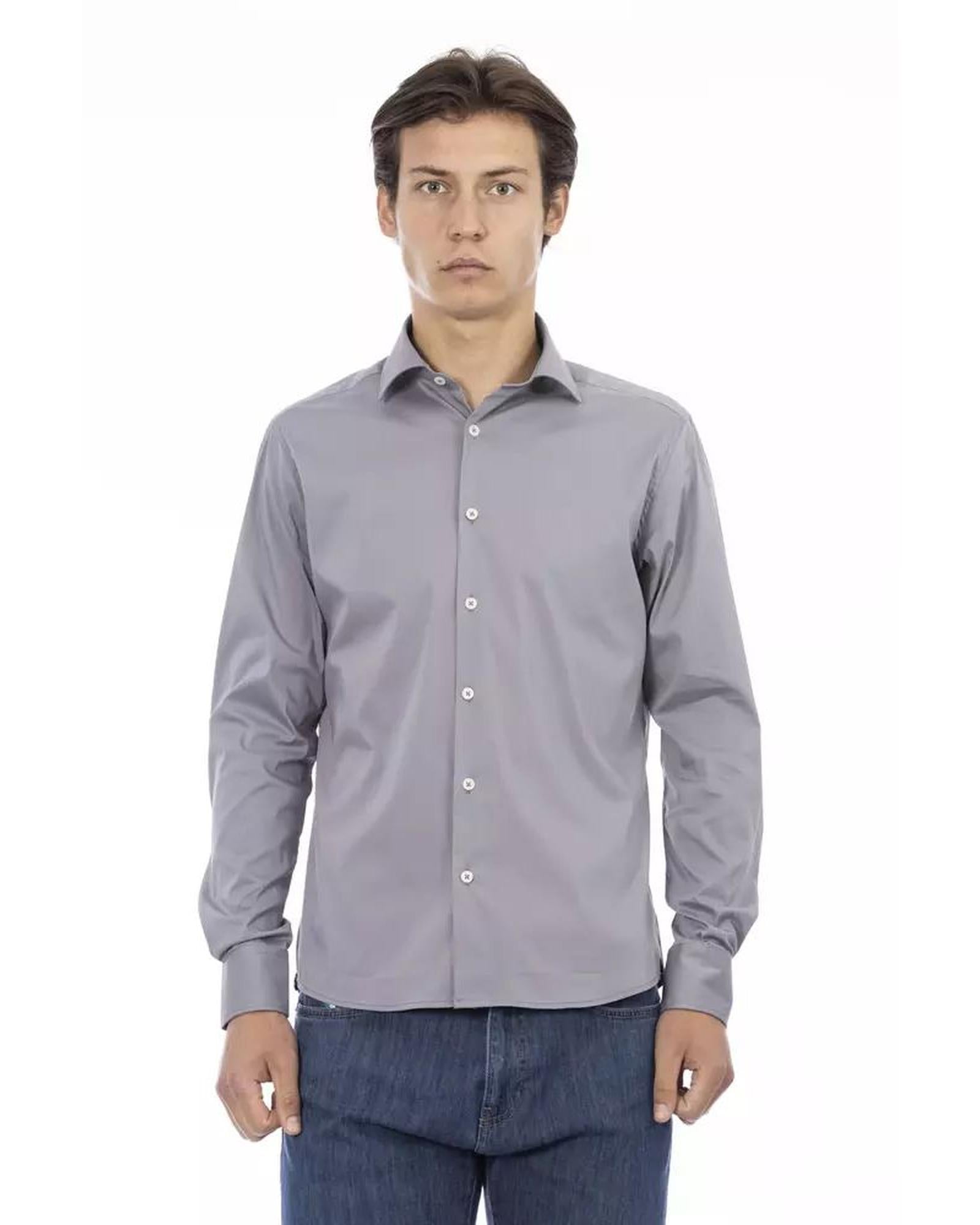 Baldinini Trend Men's Gray Cotton Shirt - L Main image