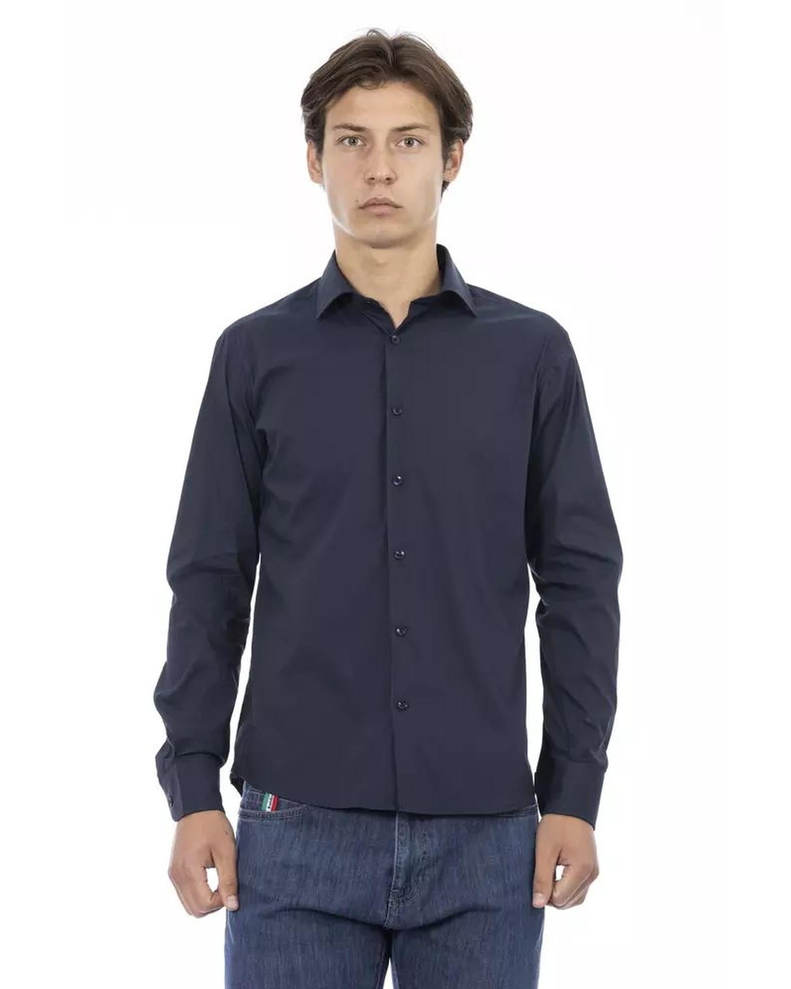Baldinini Trend Men's Blue Cotton Shirt - L Main image