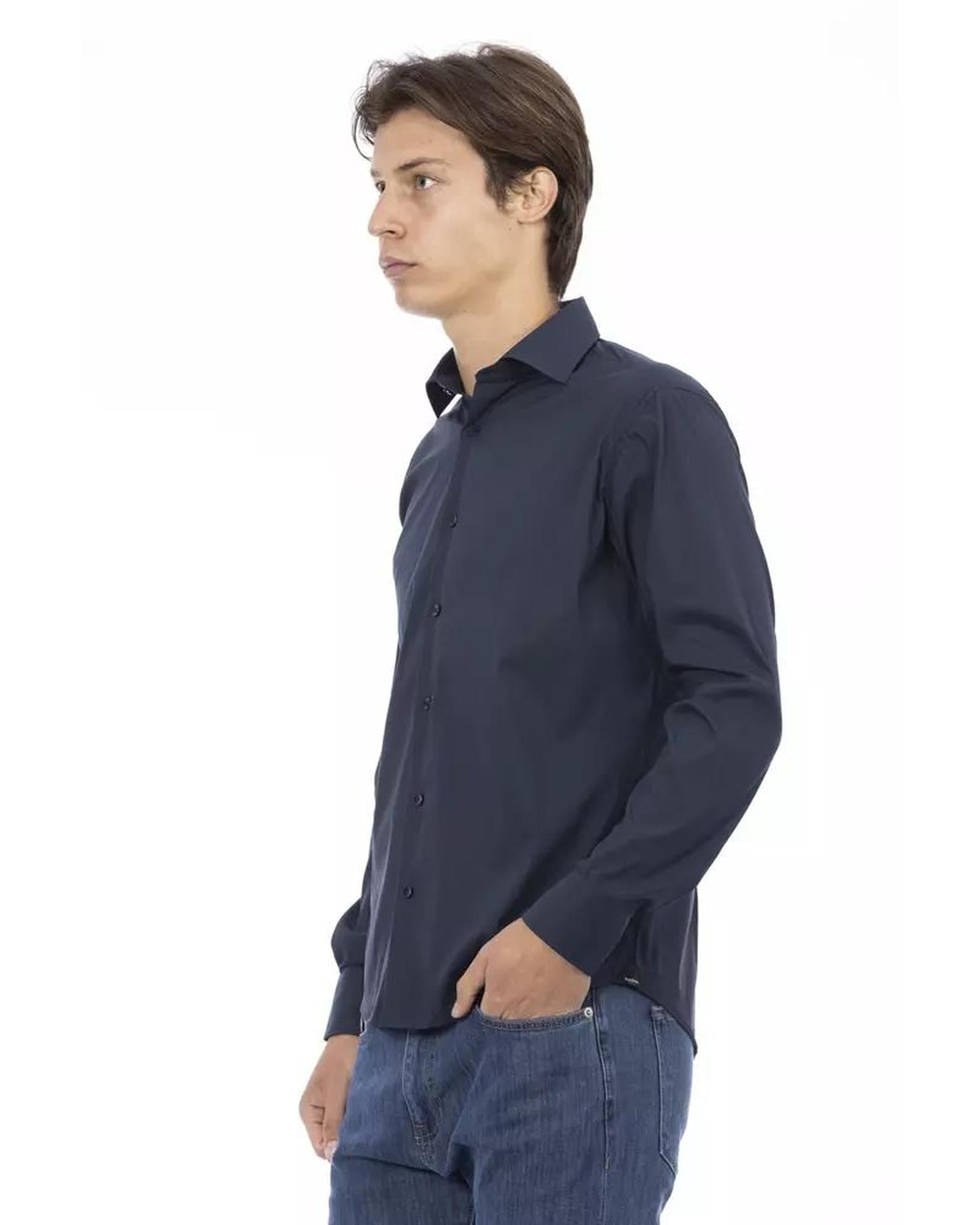 Baldinini Trend Men's Blue Cotton Shirt - XL Secondary image