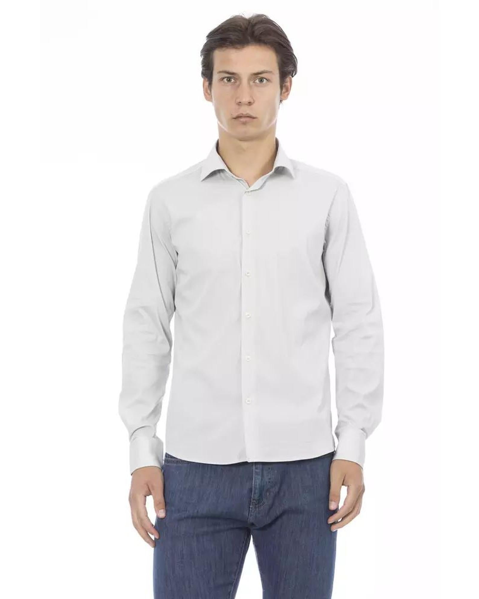Baldinini Trend Men's Gray Cotton Shirt - XL Main image