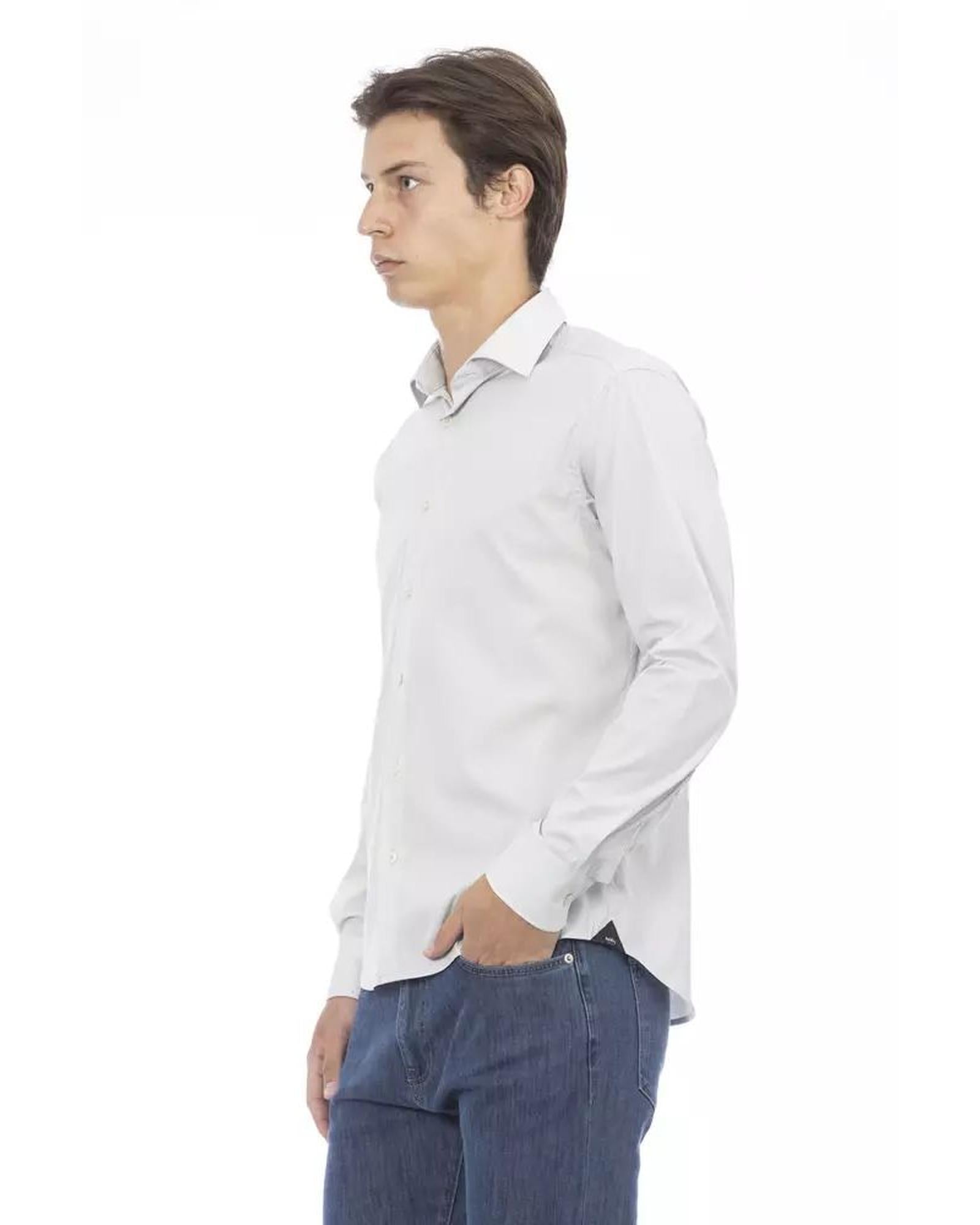 Baldinini Trend Men's Gray Cotton Shirt - XL Secondary image