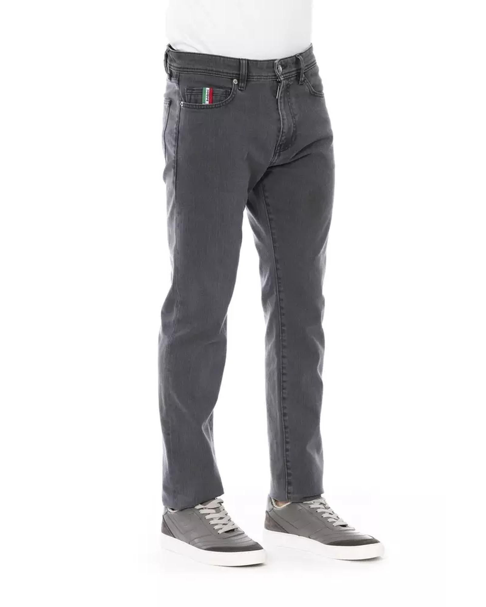 Logo Button Regular Man Jeans with Tricolor Insert W36 US Men Secondary image