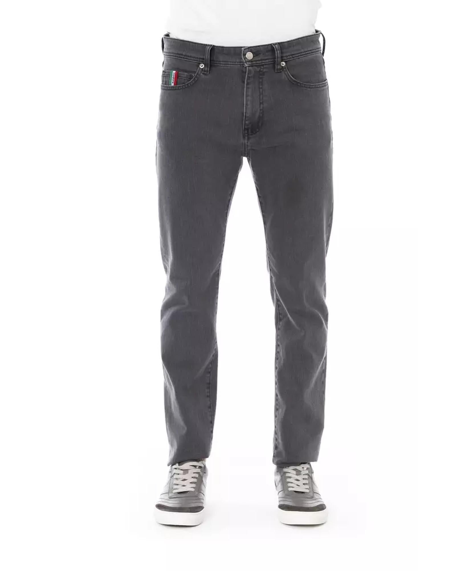Logo Button Regular Man Jeans with Tricolor Insert W38 US Men Main image