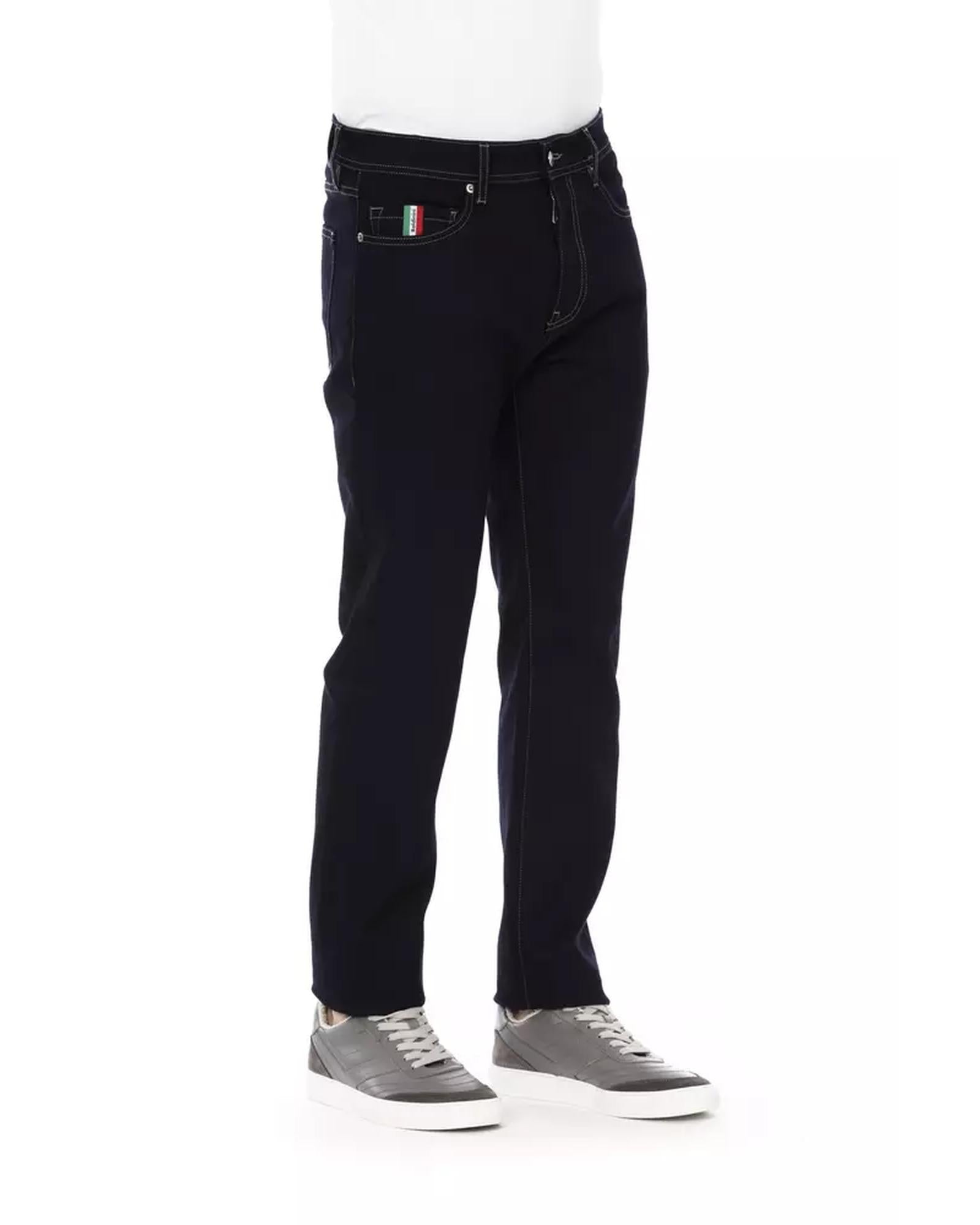 Logo Button Regular Jeans with Tricolor Insert and Contrast Stitching W34 US Men Secondary image