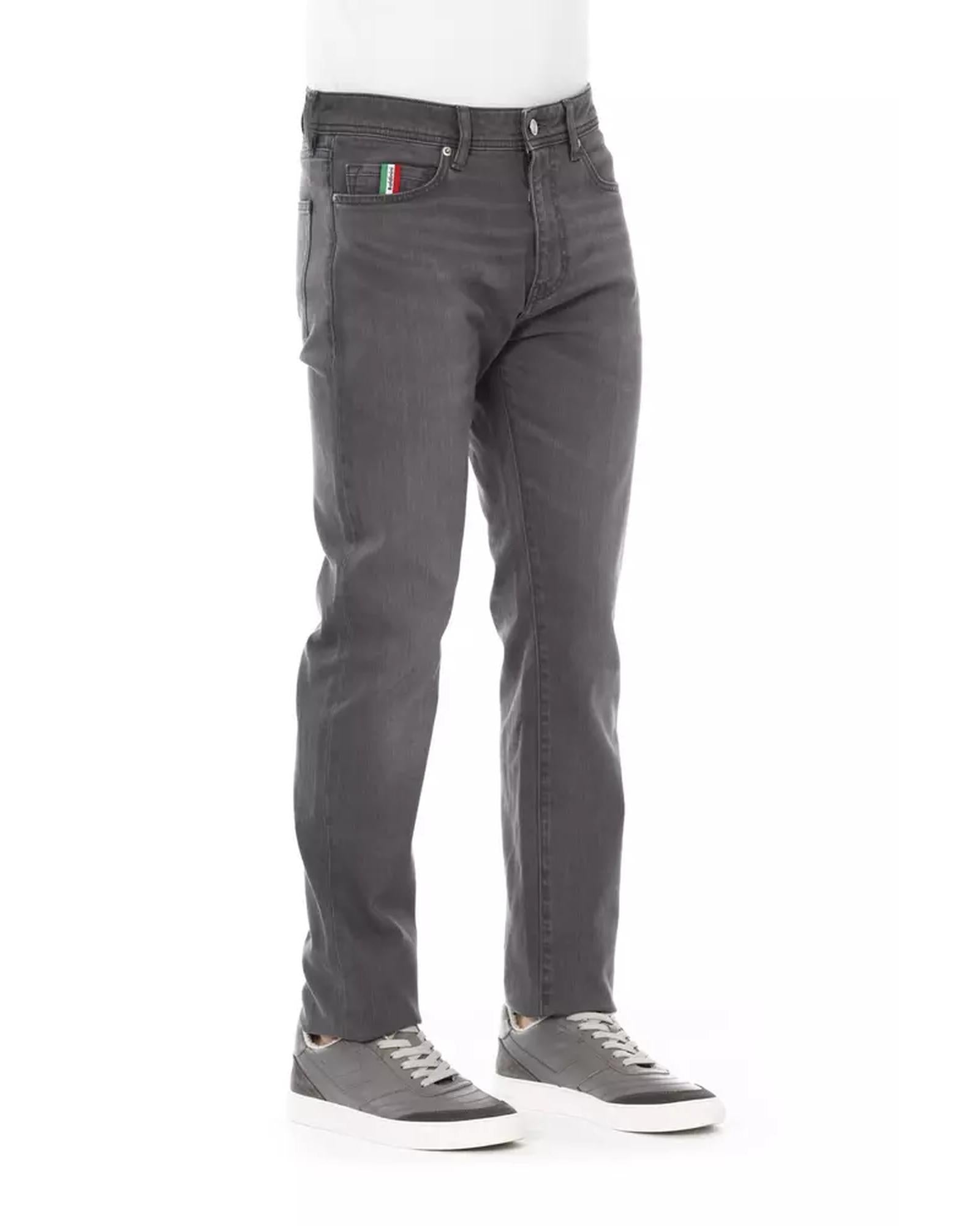 Logo Button Regular Man Jeans with Tricolor Insert W36 US Men Secondary image