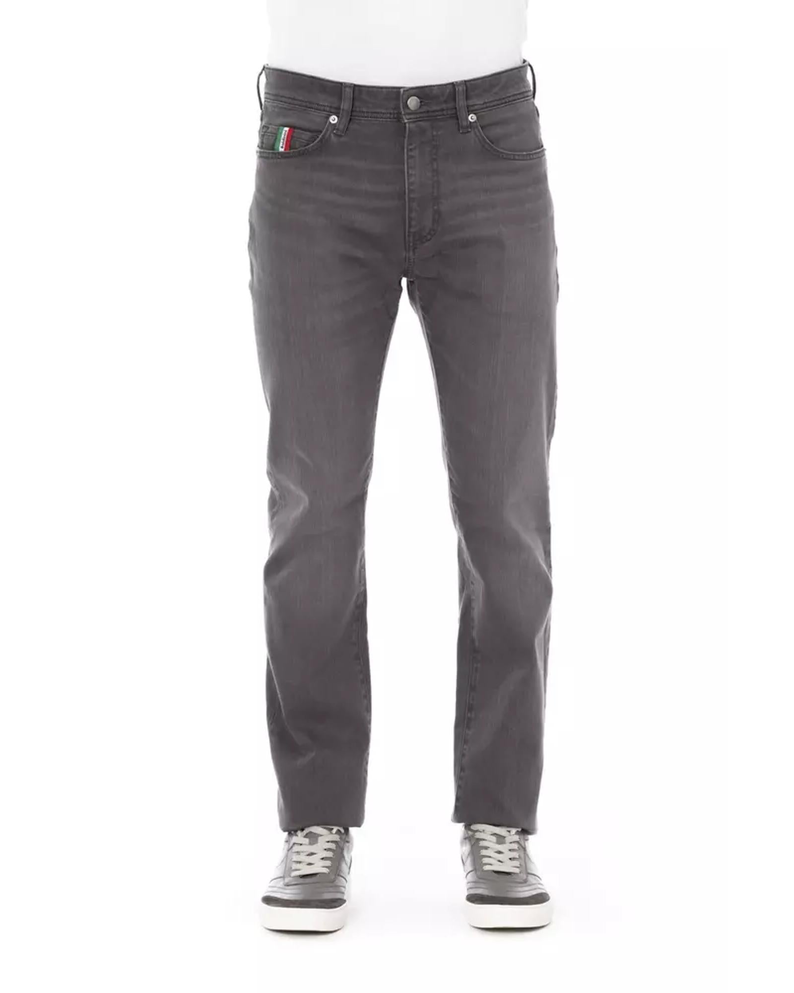 Logo Button Regular Man Jeans with Tricolor Insert W38 US Men Main image