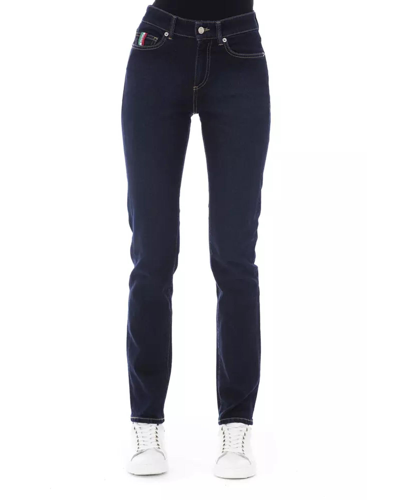 Logoed Button Regular Jeans with Tricolor Insert W32 US Women Main image