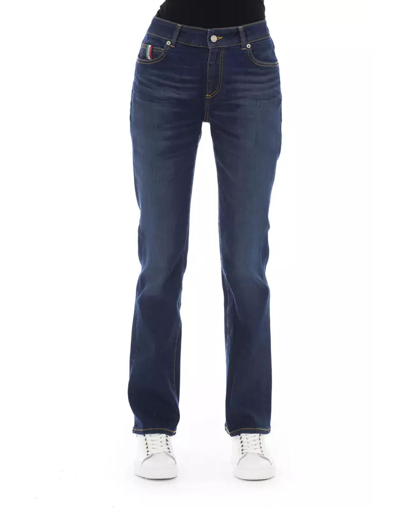 Logoed Button Regular Jeans with Tricolor Insert W29 US Women Main image
