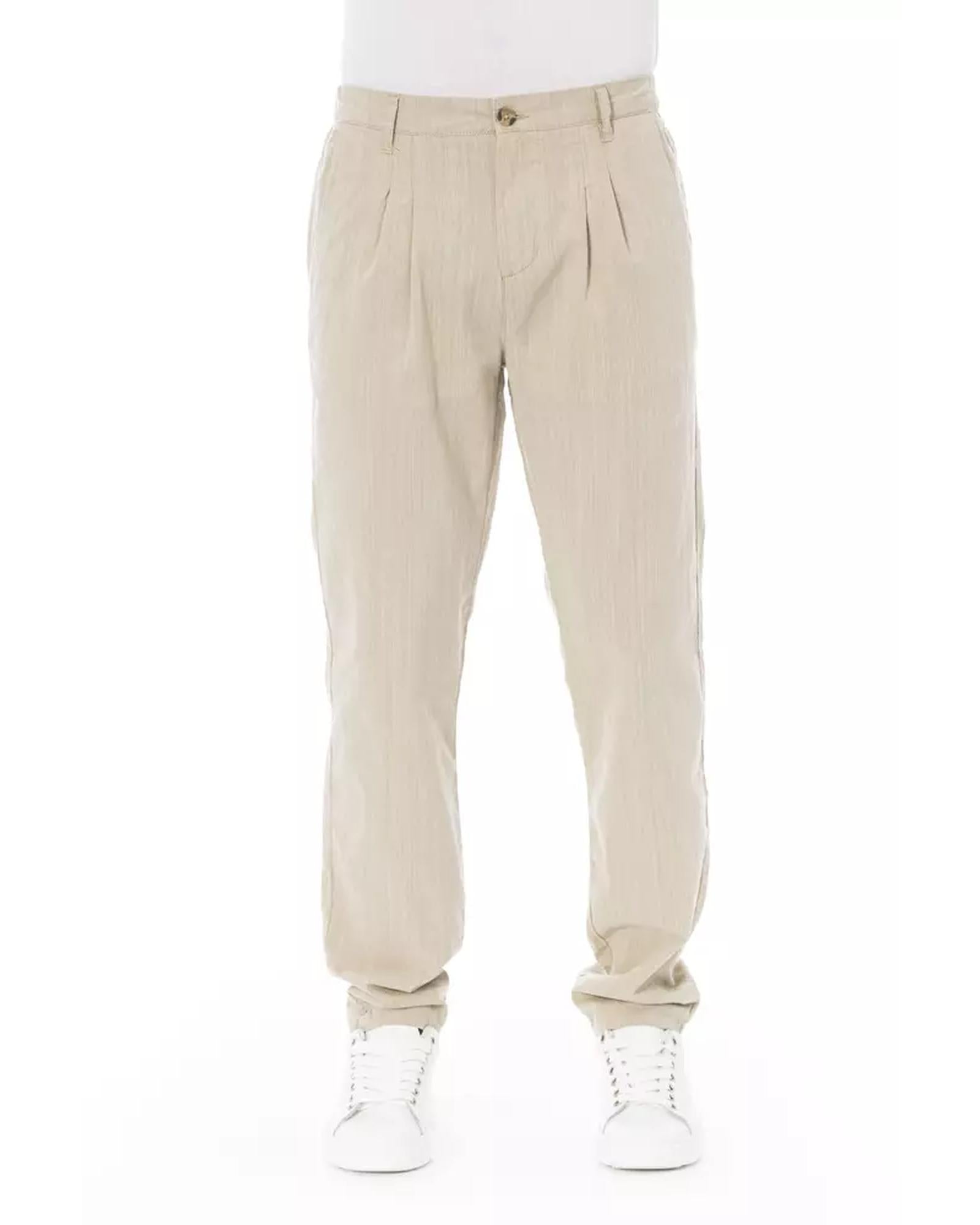 Front Zipper and Button Closure Chino Trousers with Side and Back Pockets 48 IT Men Main image