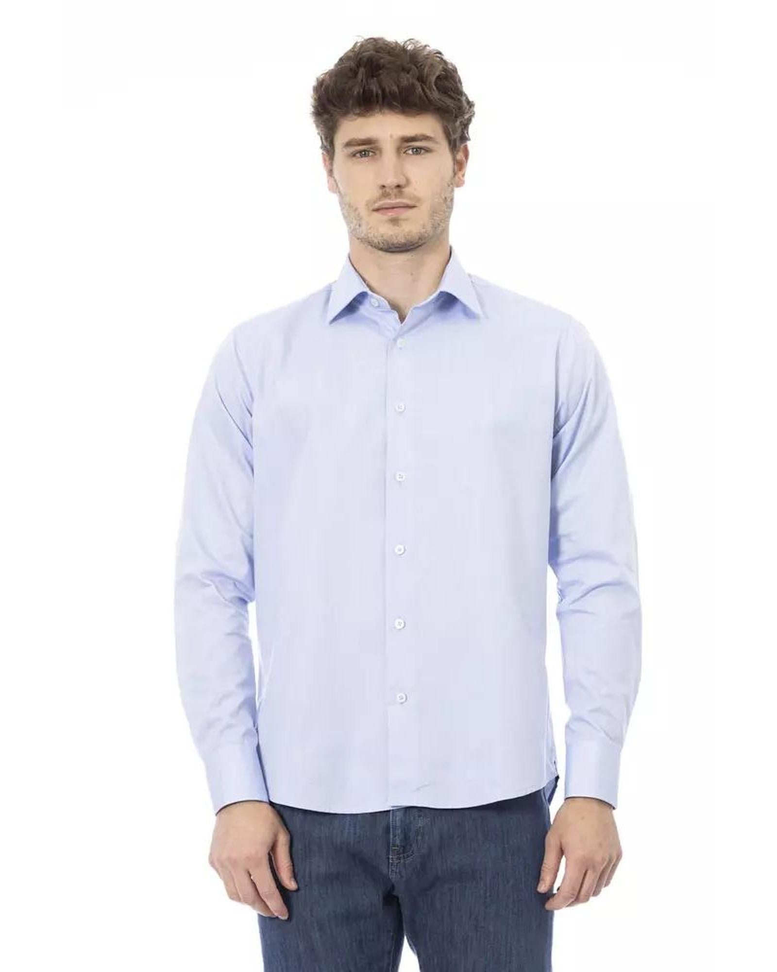 Baldinini Trend Men's Light Blue Cotton Shirt - L Main image