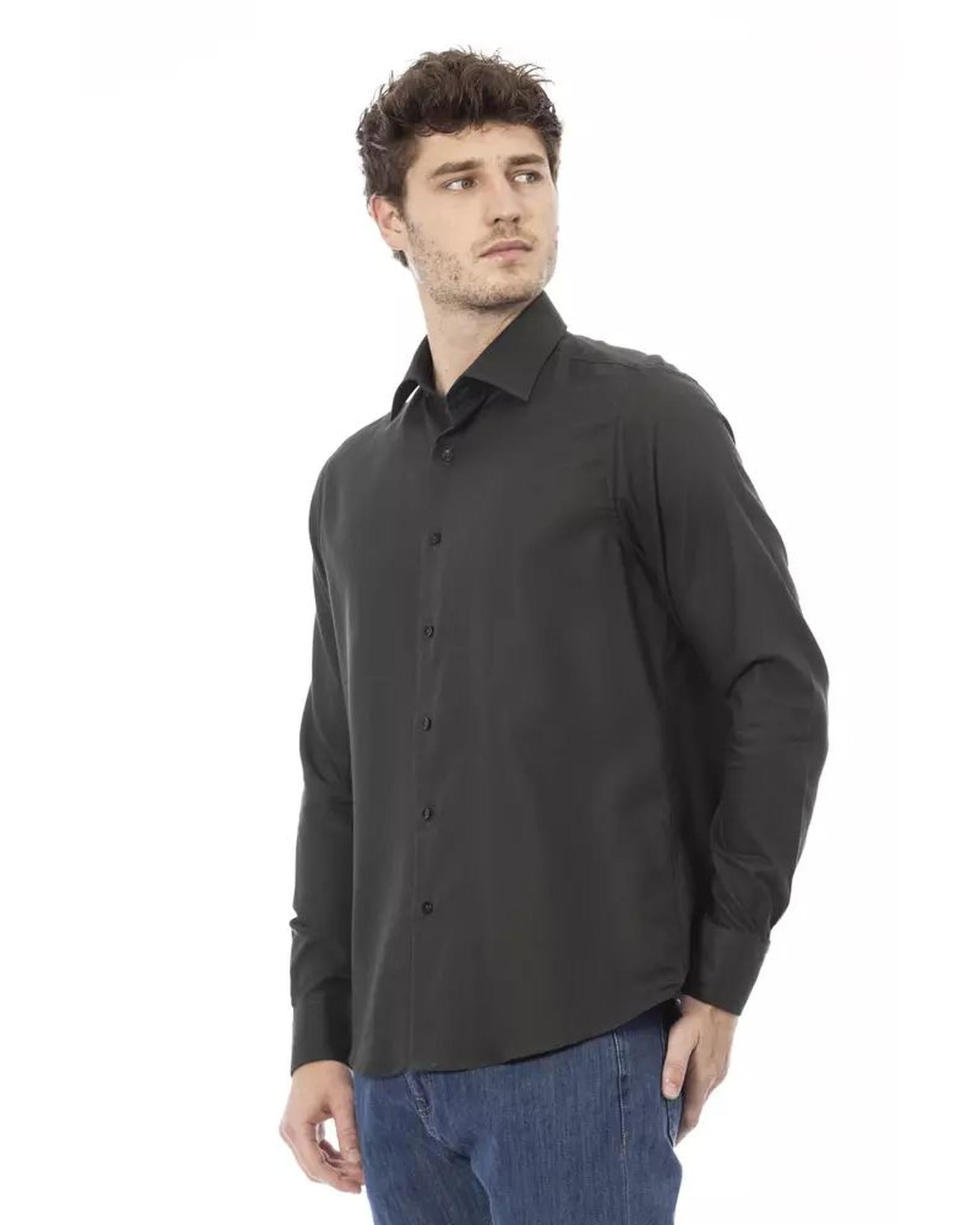 Baldinini Trend Men's Green Cotton Shirt - XL Secondary image