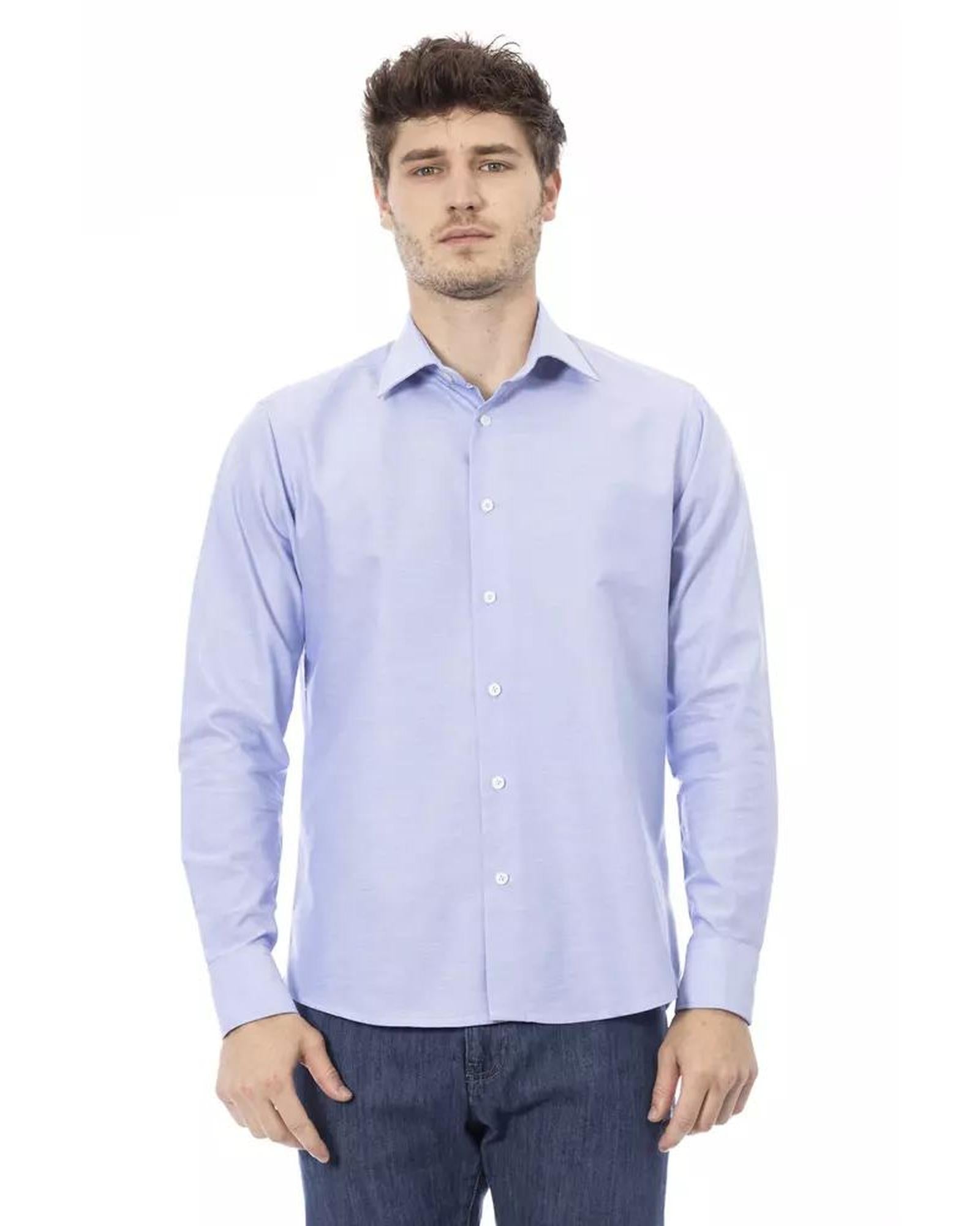 Baldinini Trend Men's Light Blue Cotton Shirt - XL Main image