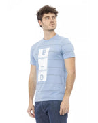 Short Sleeve T-shirt with Round Neck and Front Print L Men
