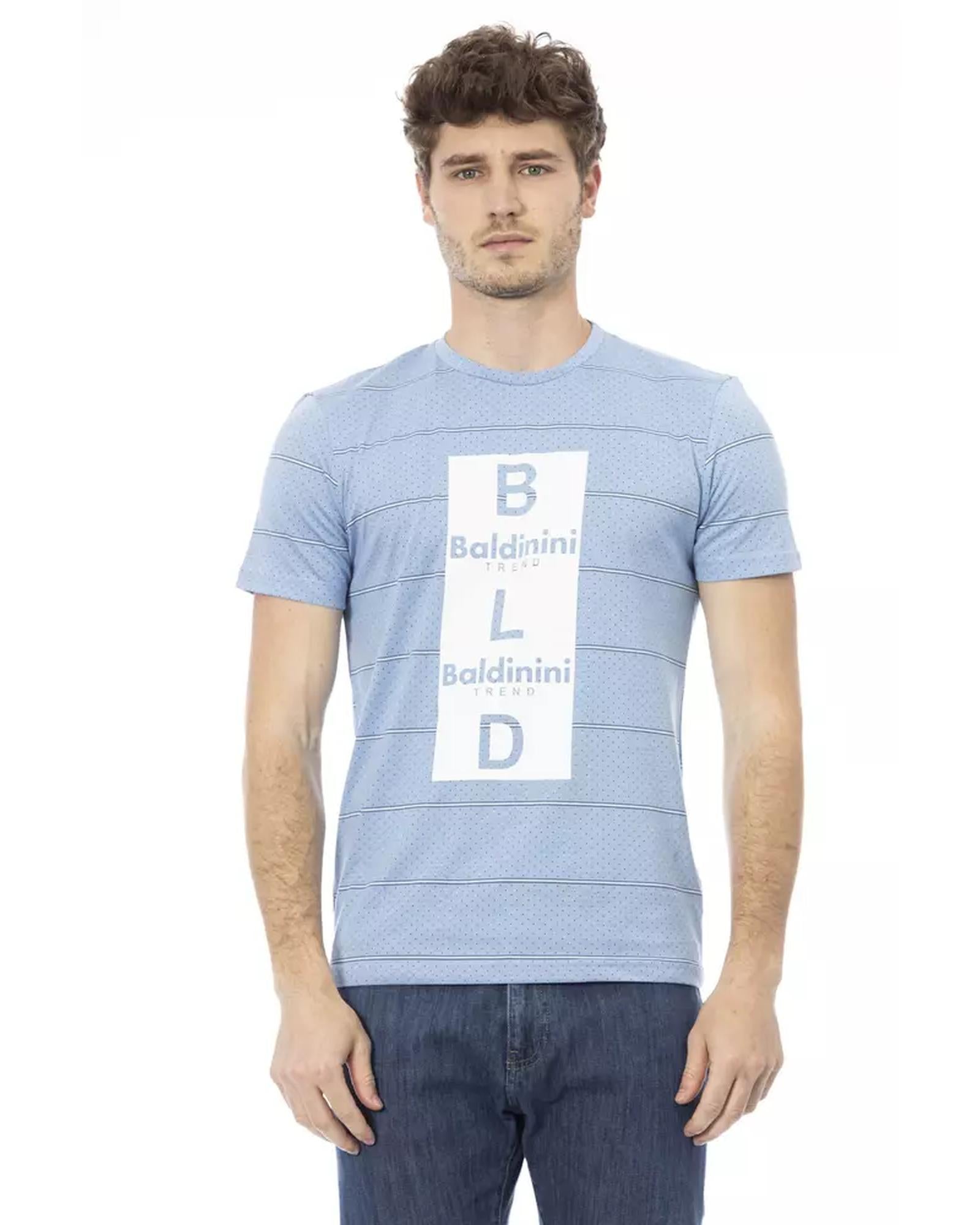 Short Sleeve T-shirt with Round Neck and Front Print M Men Main image