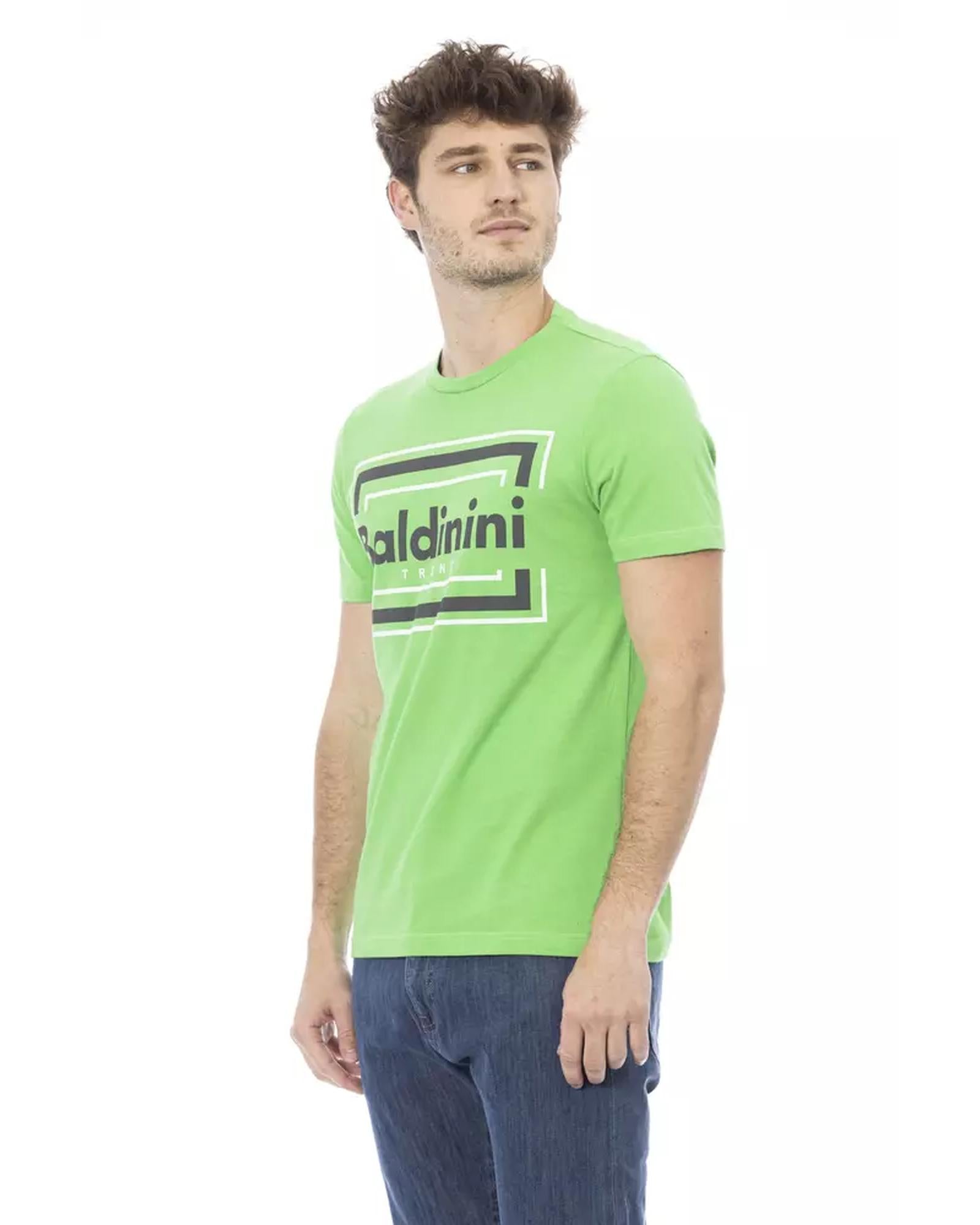 Round Neck Short Sleeve T-shirt with Front Print M Men Secondary image
