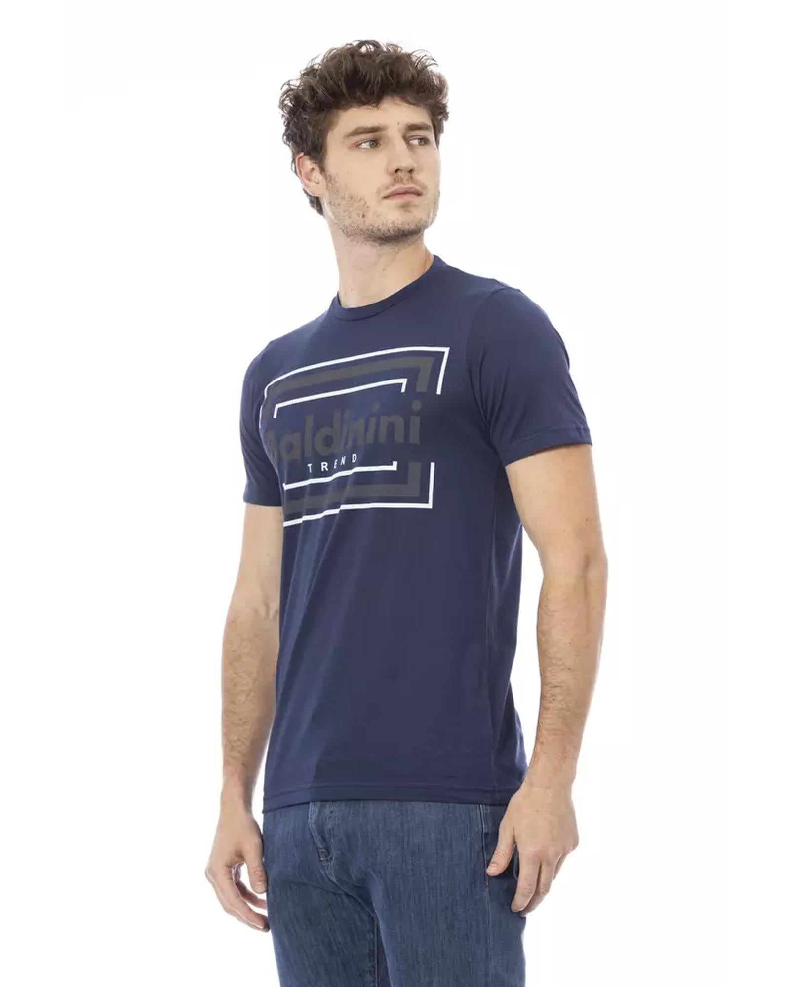 Round Neck Short Sleeve T-shirt with Front Print XL Men Secondary image