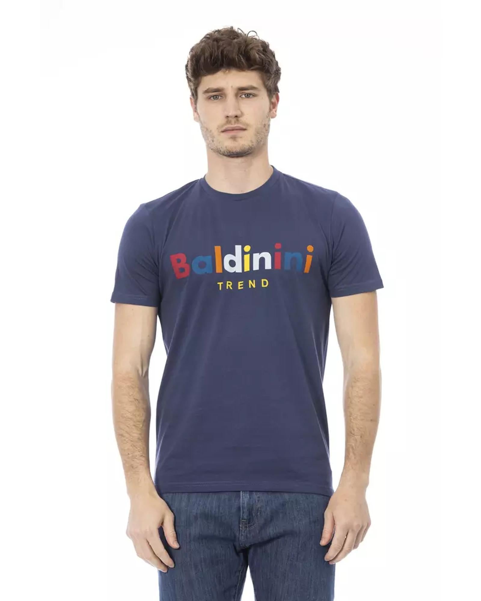 Short Sleeve T-shirt with Round Neck and Front Print XS Men Main image