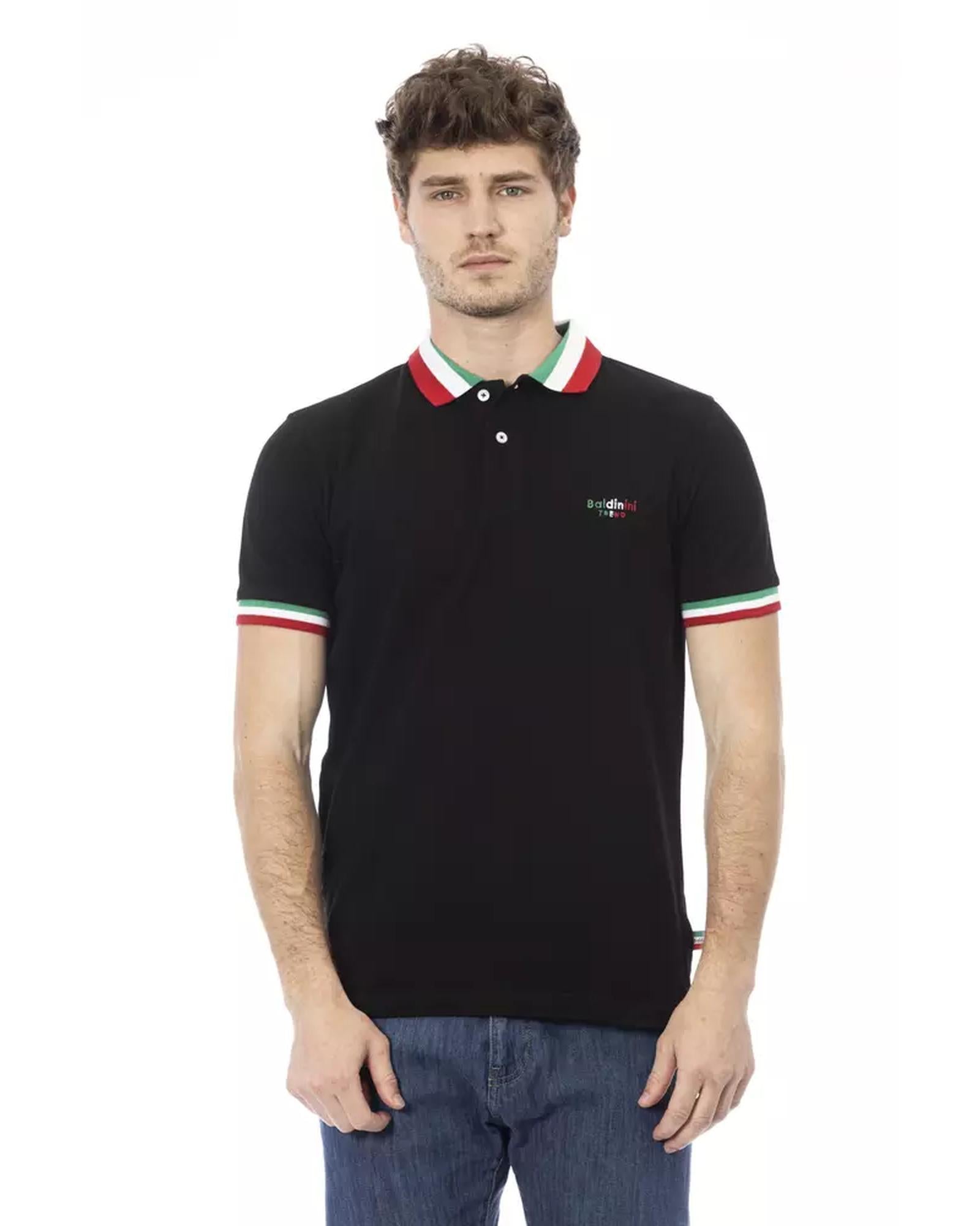 Embroidered Short Sleeve Polo Shirt with Tricolor Collar 3XL Men Main image