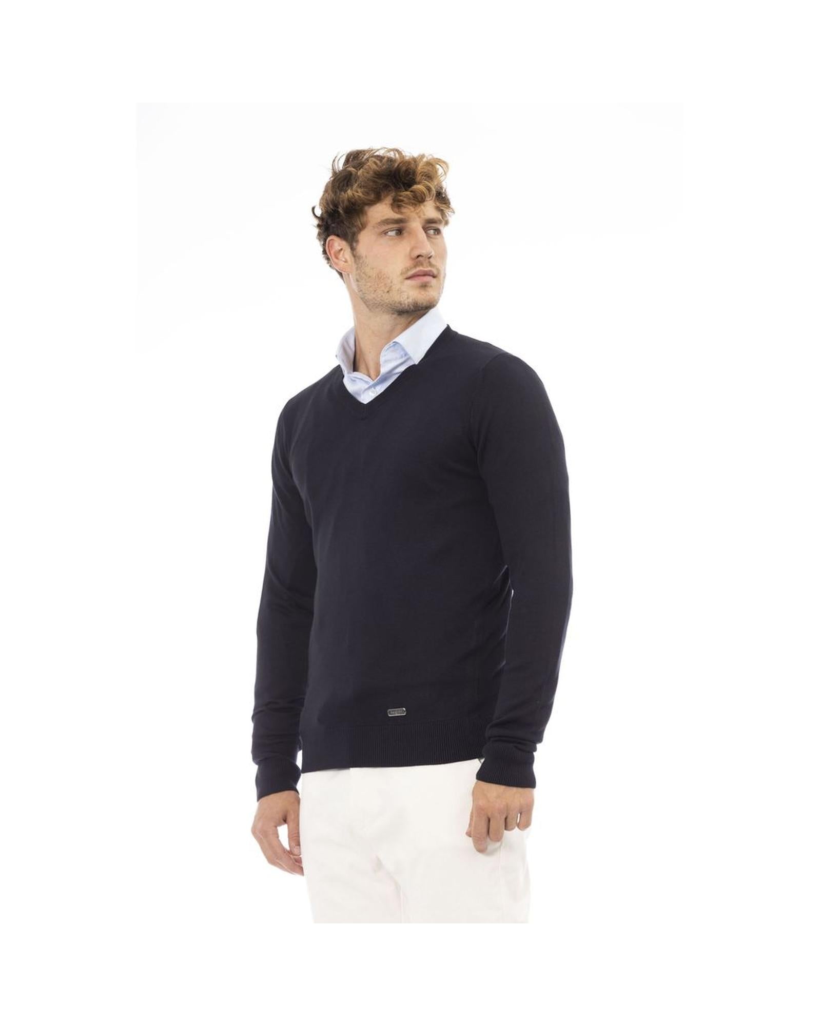 Baldinini Trend Men's Blue Modal Sweater - 56 IT Secondary image