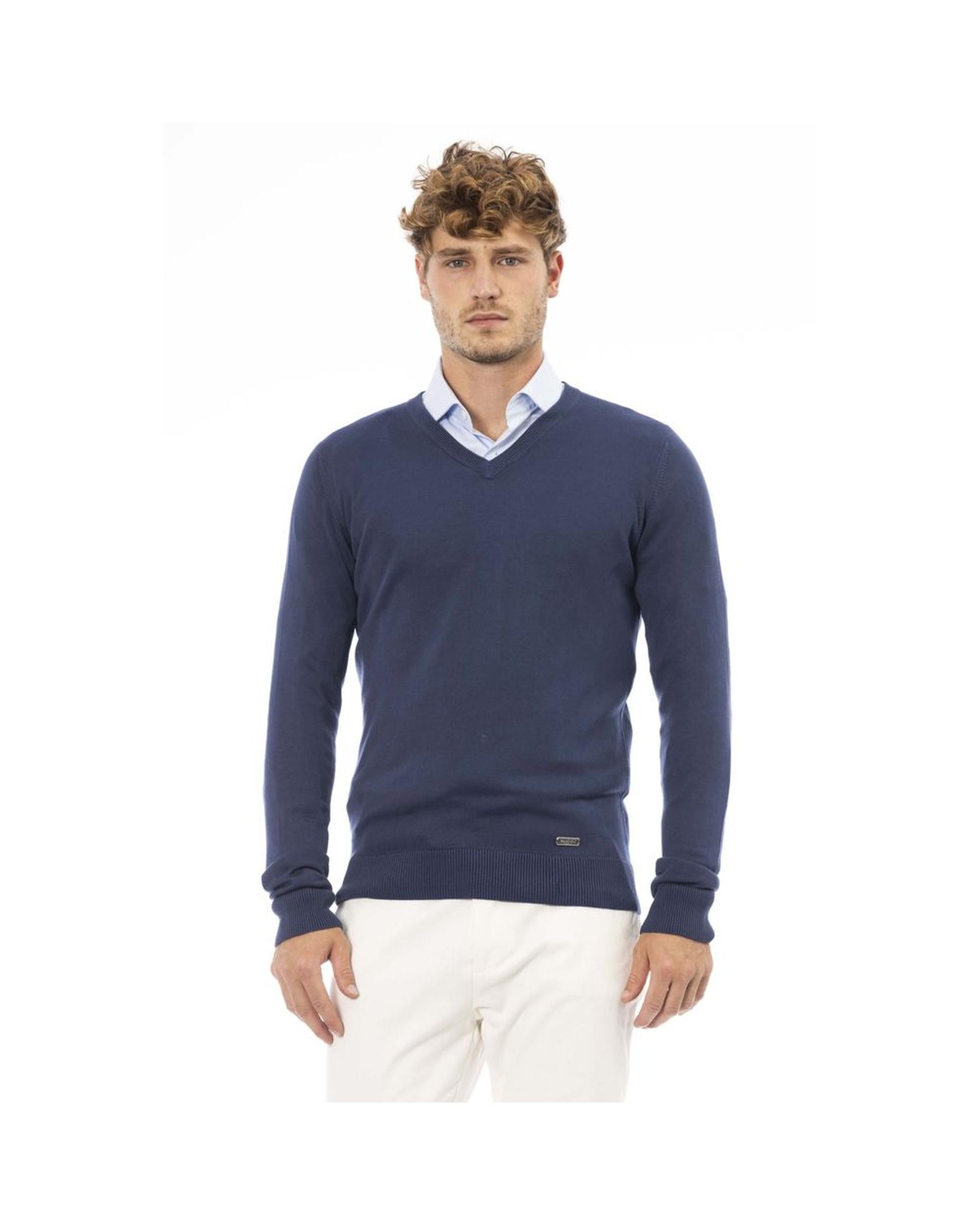 Baldinini Trend Men's Blue Modal Sweater - 52 IT Main image