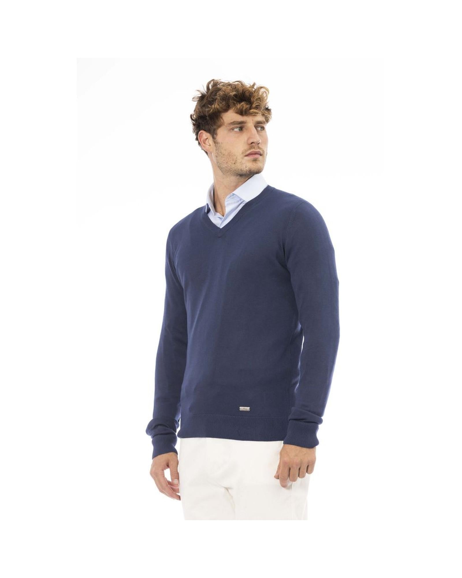 Baldinini Trend Men's Blue Modal Sweater - 52 IT