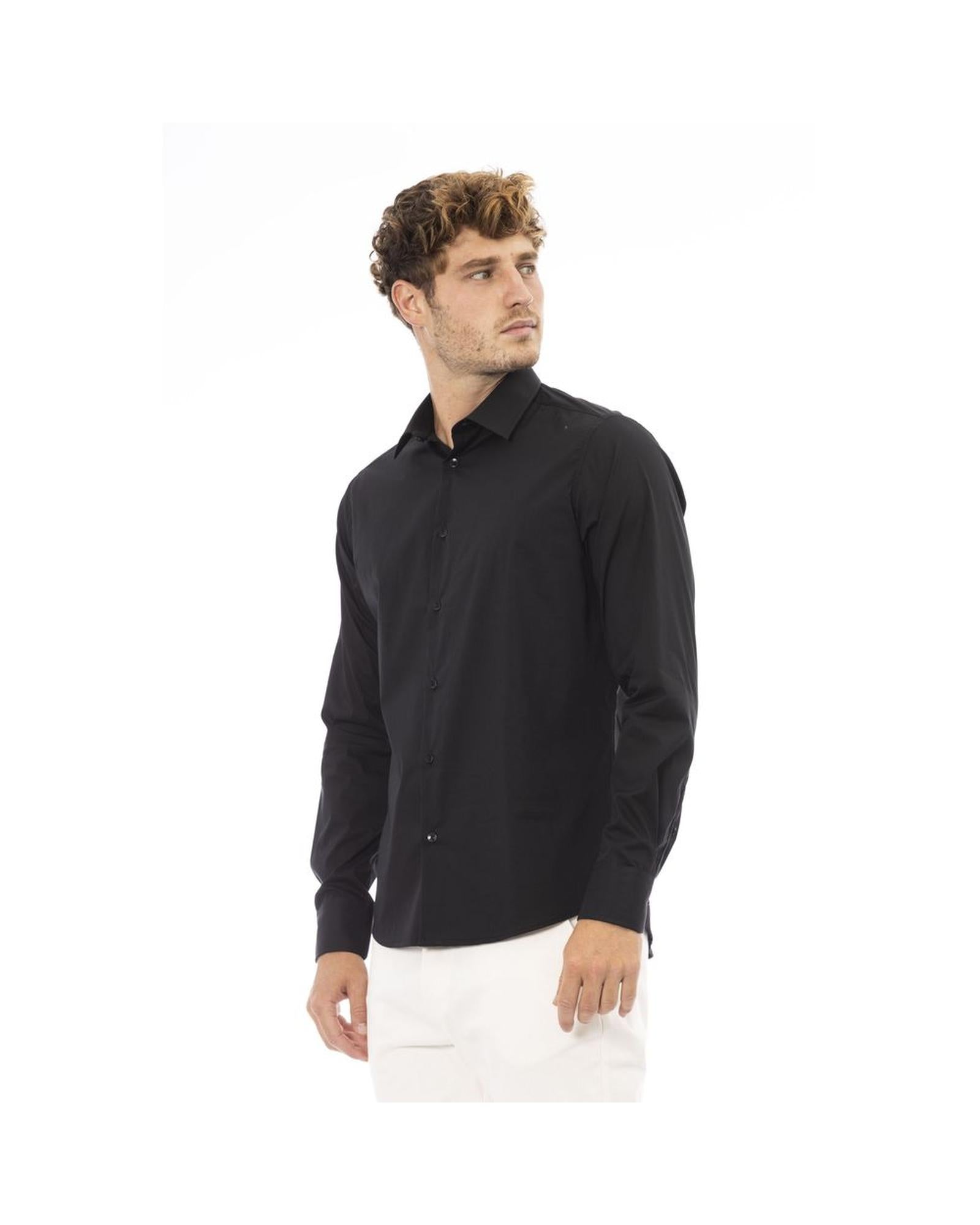 Baldinini Trend Men's Black Cotton Shirt - 2XL Secondary image