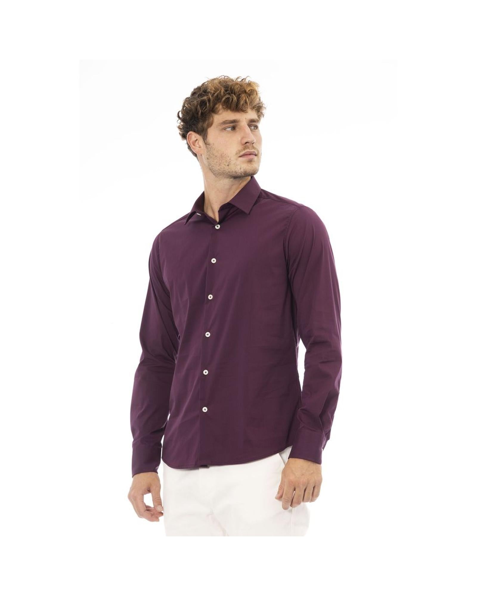 Baldinini Trend Men's Red Cotton Shirt - 2XL Secondary image