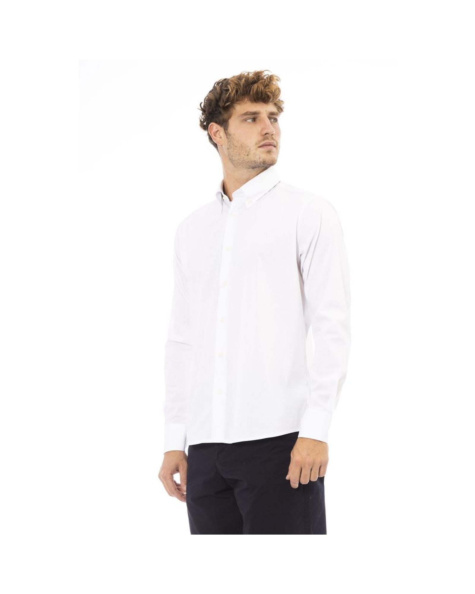 Baldinini Trend Men's White Cotton Shirt - 2XL Secondary image