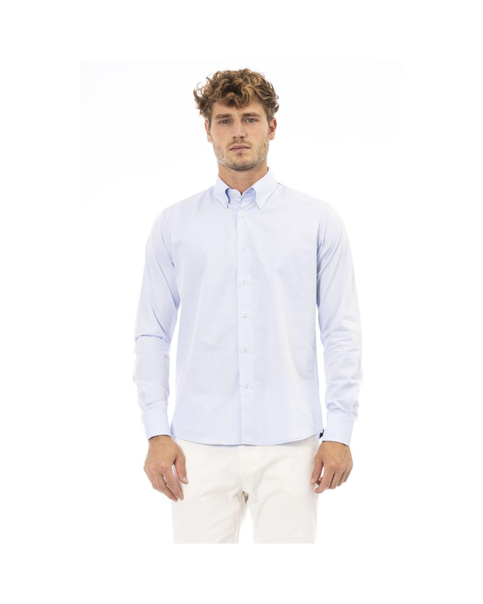 Baldinini Trend Men's Light Blue Cotton Shirt - L Main image