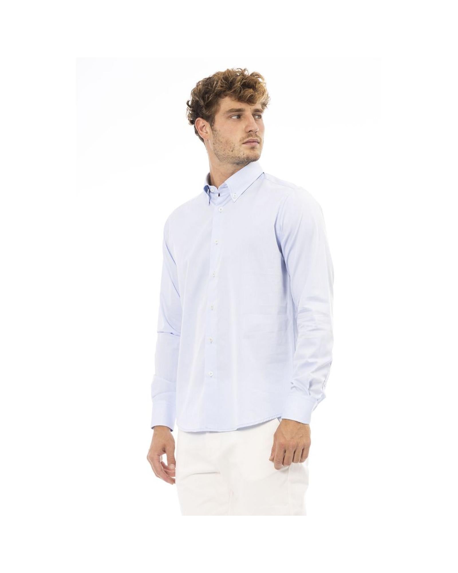 Baldinini Trend Men's Light Blue Cotton Shirt - M Secondary image