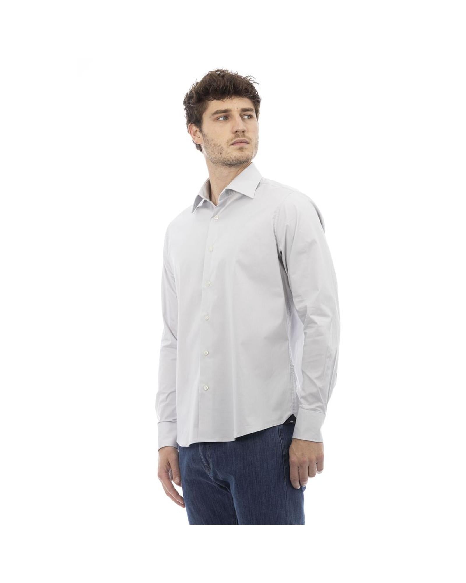 Baldinini Trend Men's Gray Cotton Shirt - XL Secondary image