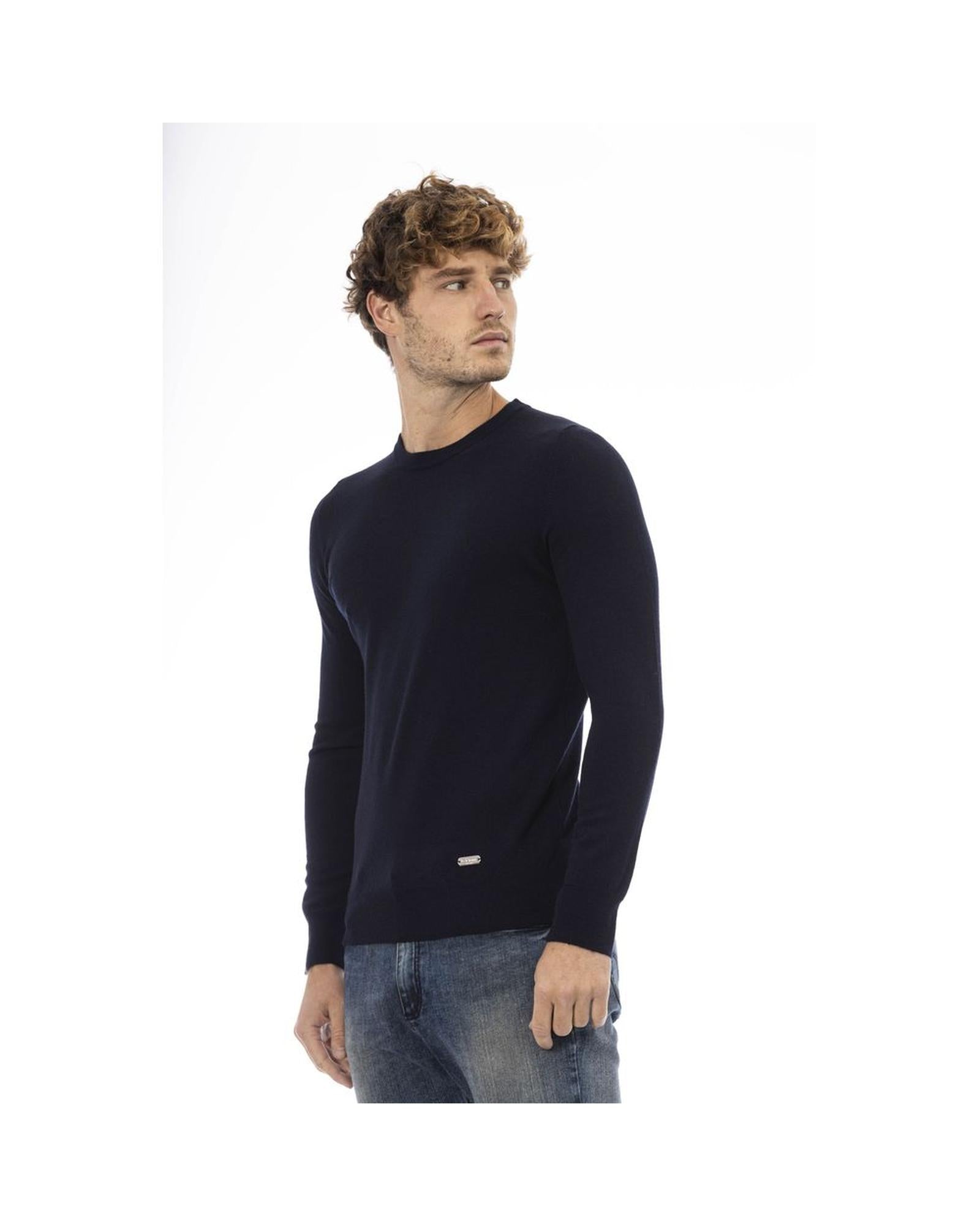 Baldinini Trend Men's Blue Wool Sweater - 52 IT Secondary image
