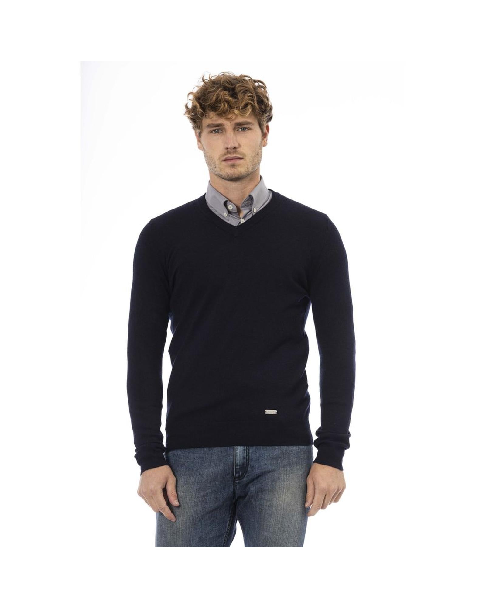 Baldinini Trend Men's Blue Wool Sweater - 54 IT Main image