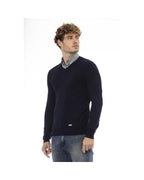 Baldinini Trend Men's Blue Wool Sweater - 54 IT