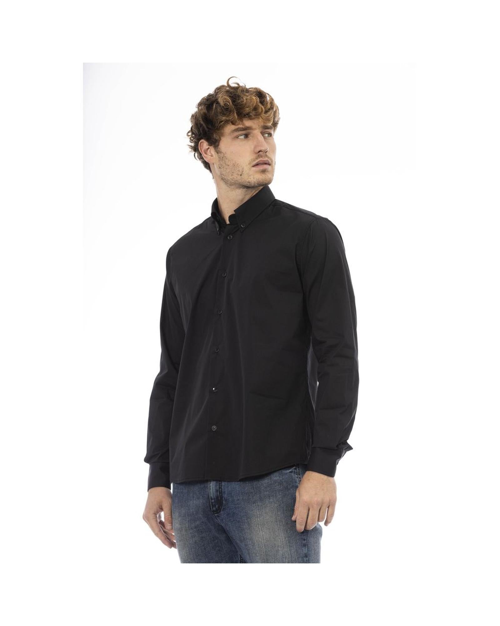 Baldinini Trend Men's Black Cotton Shirt - 44 IT Secondary image