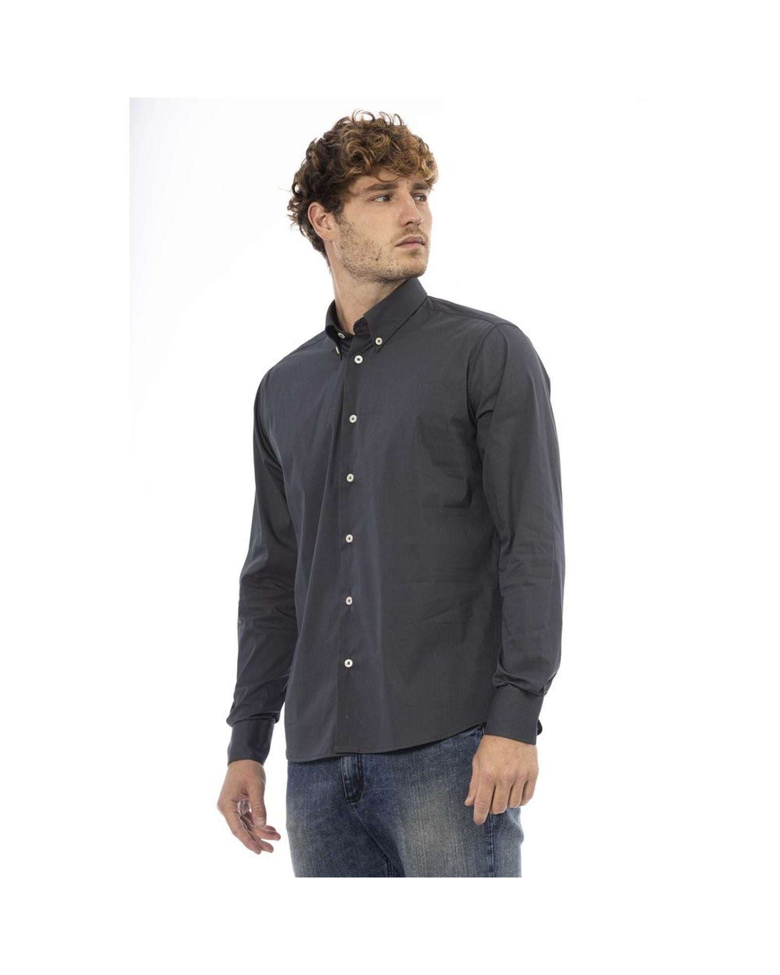 Baldinini Trend Men's Gray Cotton Shirt - L Secondary image