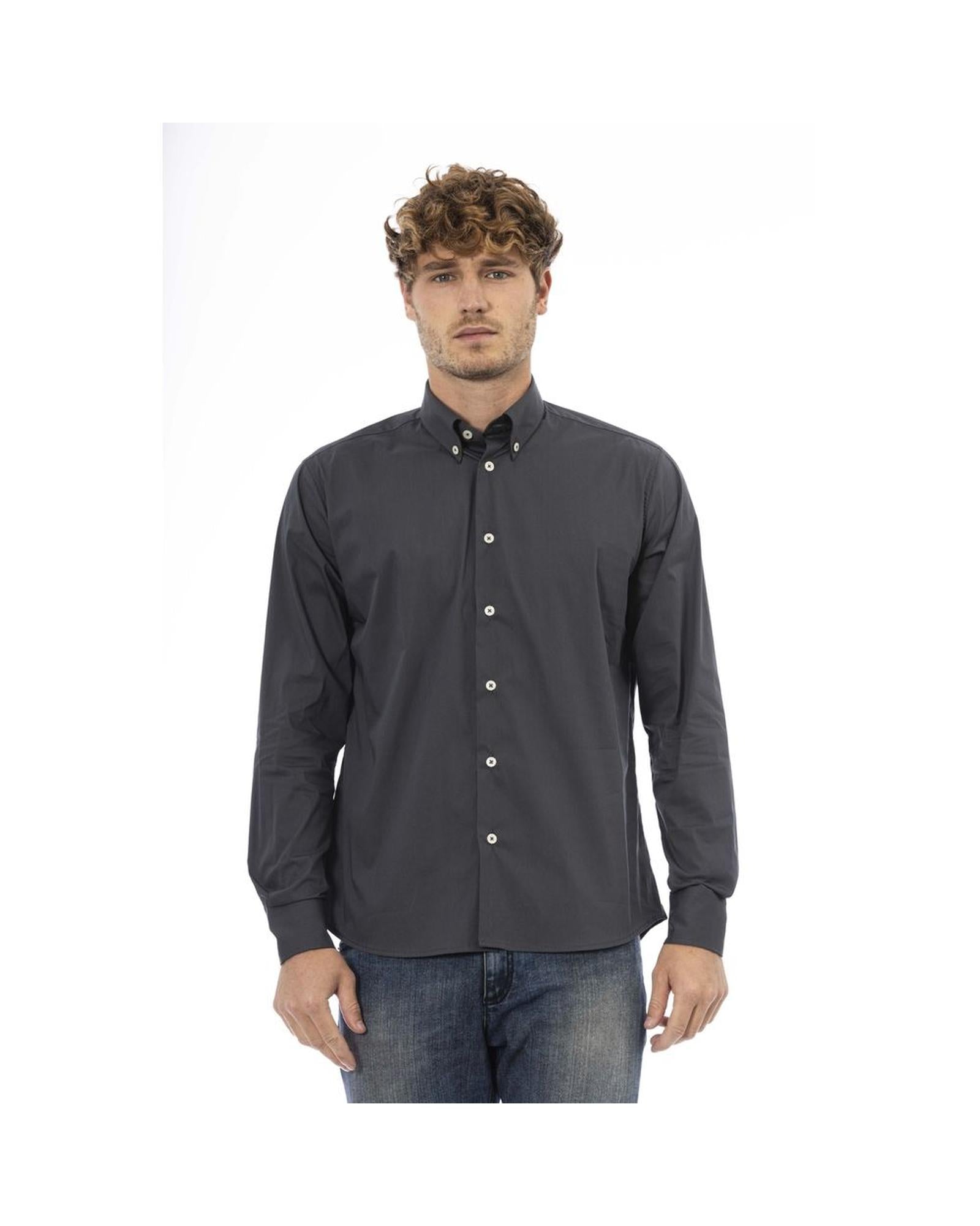 Baldinini Trend Men's Gray Cotton Shirt - 2XL Main image